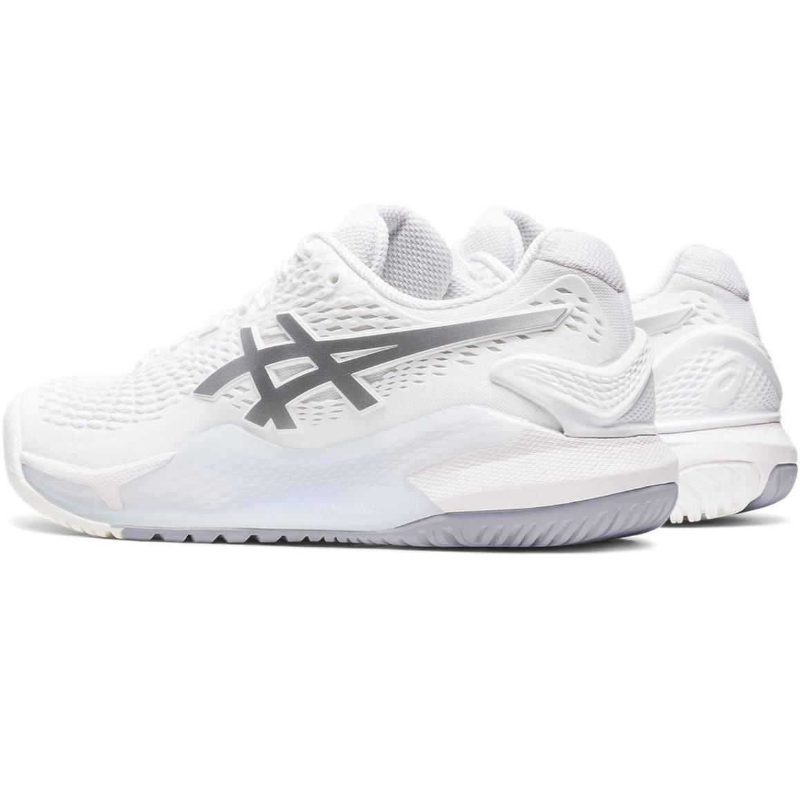 GIÀY CHAY BỘ ASICS NỮ GEL-RESOLUTION 9 WOMENS TENNIS SHOES WHITE PURE SILVER 1042A208-100 9