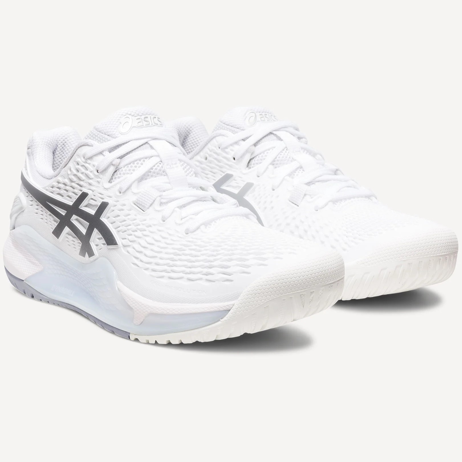 GIÀY CHAY BỘ ASICS NỮ GEL-RESOLUTION 9 WOMENS TENNIS SHOES WHITE PURE SILVER 1042A208-100 11