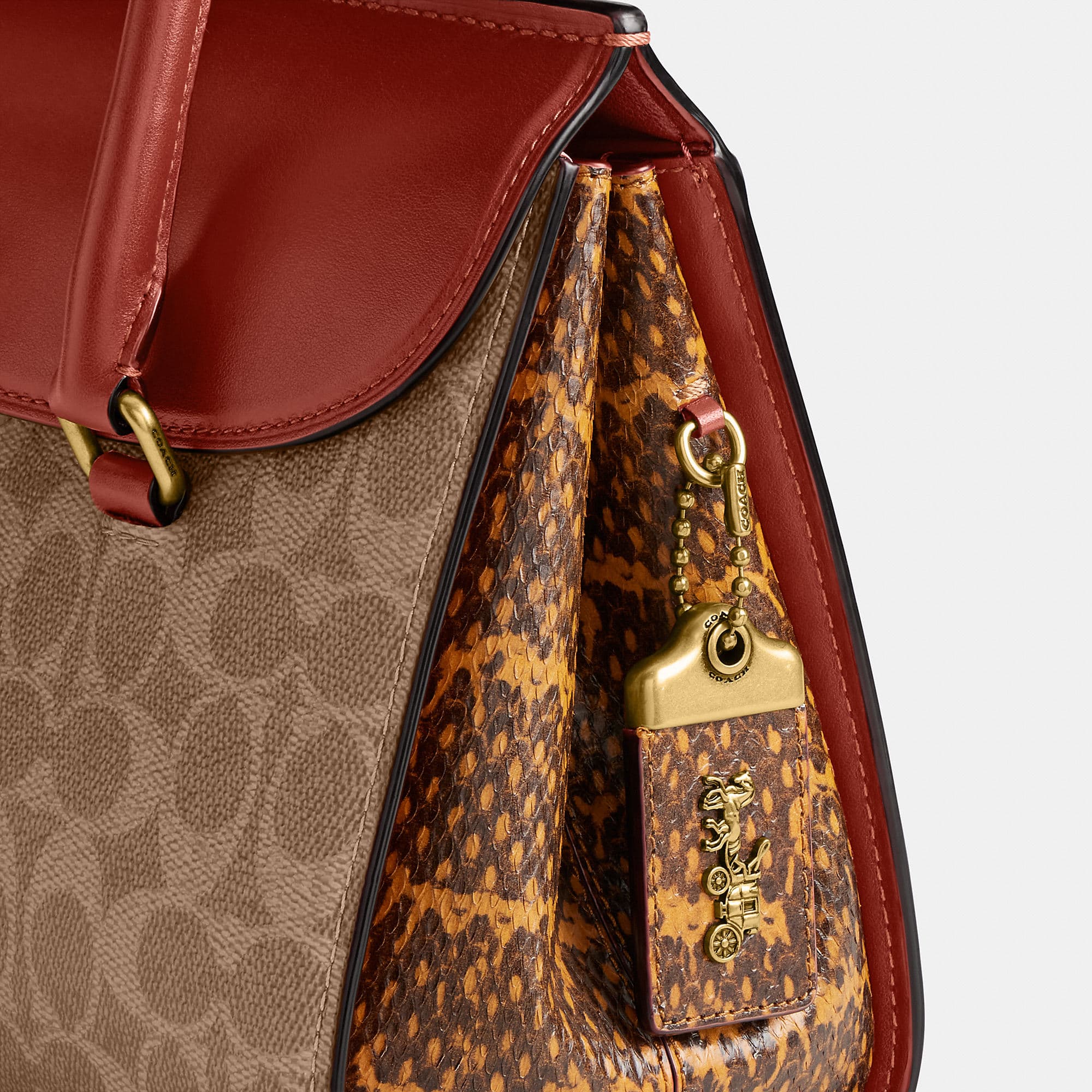TÚI XÁCH COACH NỮ BROOME CARRYALL IN SIGNATURE COATED CANVAS WITH SNAKESKIN DETAIL CP449 1