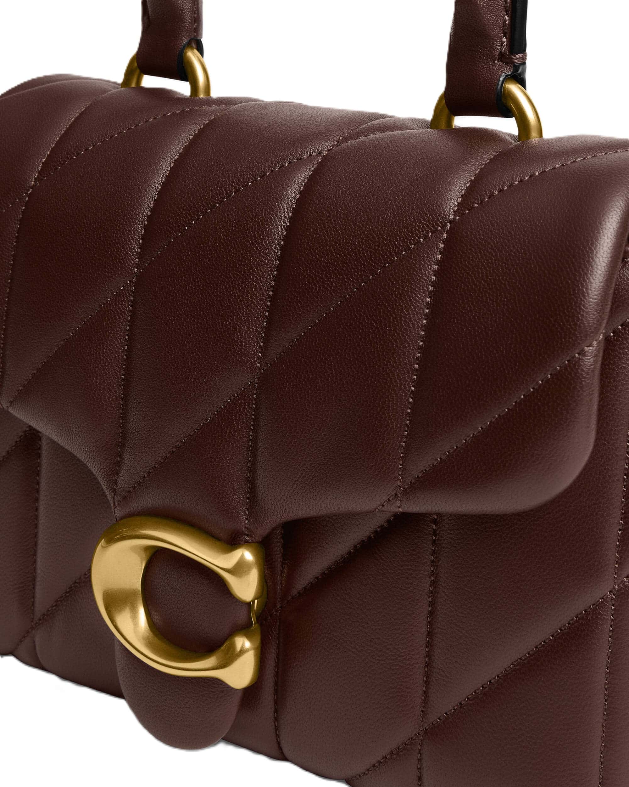 Túi xách Coach Tabby Top Handle Bag With Quilting Dark Brown CCC12 4