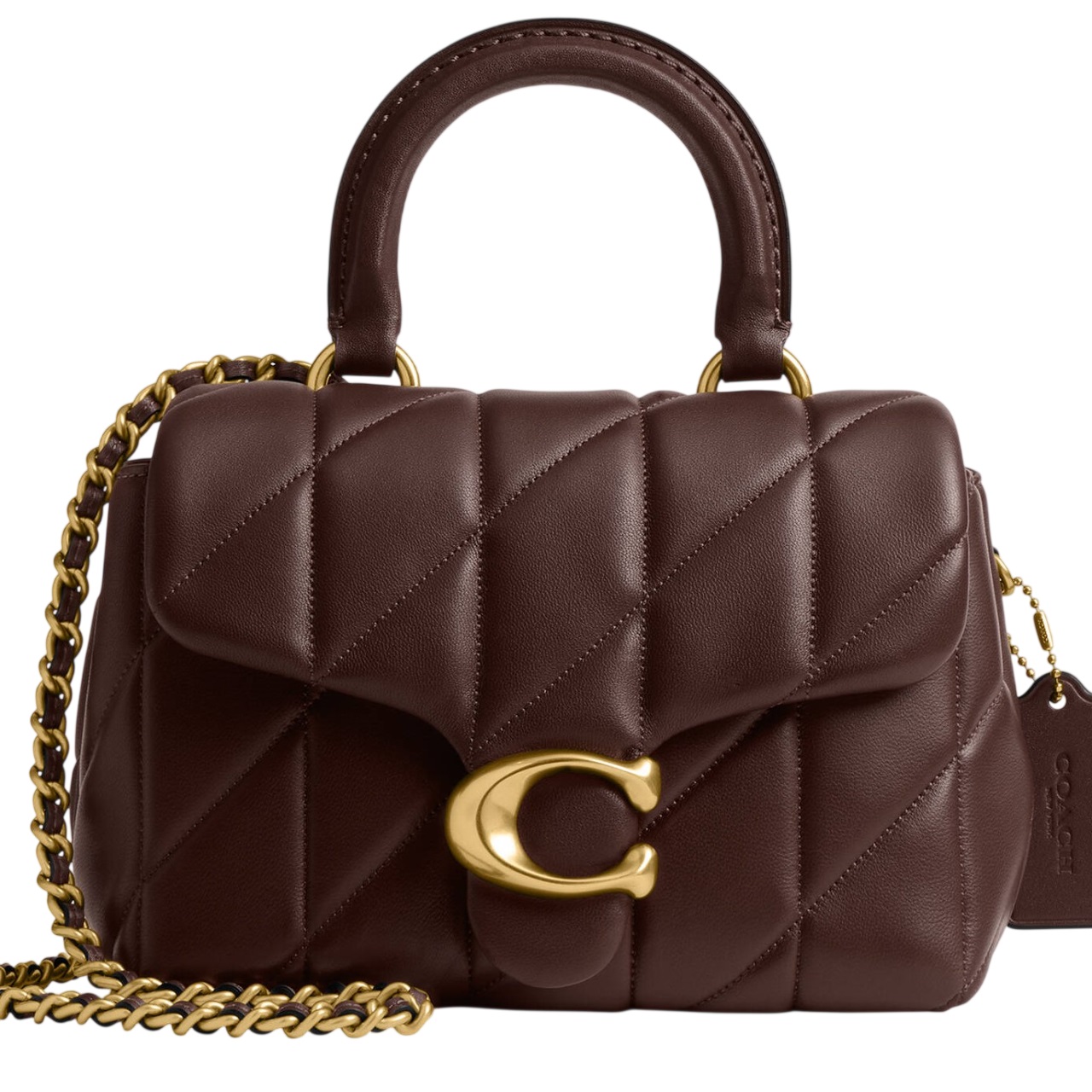Túi xách Coach Tabby Top Handle Bag With Quilting Dark Brown CCC12 5