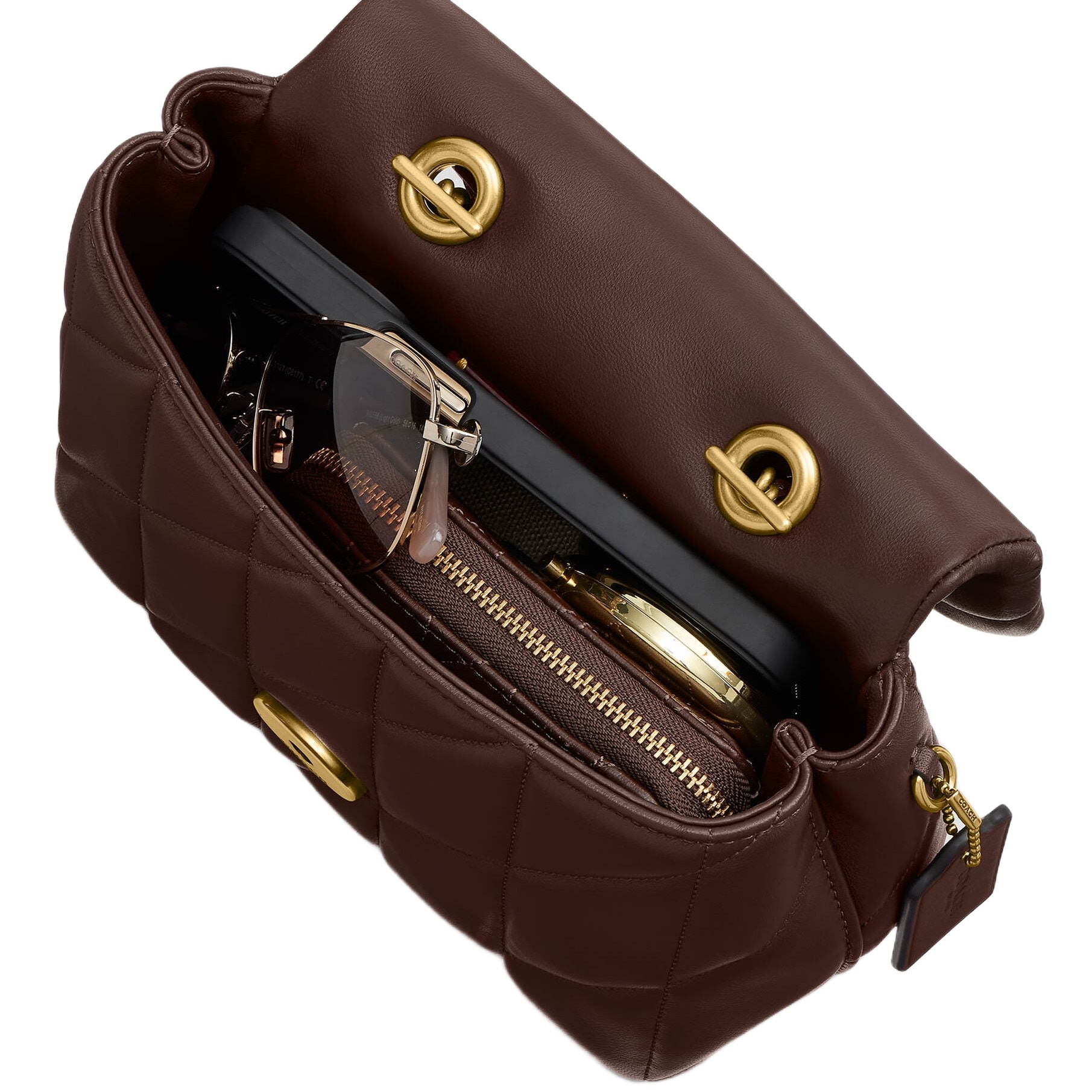 Túi xách Coach Tabby Top Handle Bag With Quilting Dark Brown CCC12 7