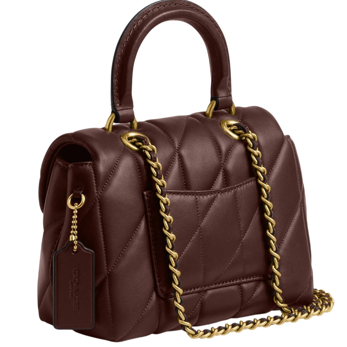 Túi xách Coach Tabby Top Handle Bag With Quilting Dark Brown CCC12 8