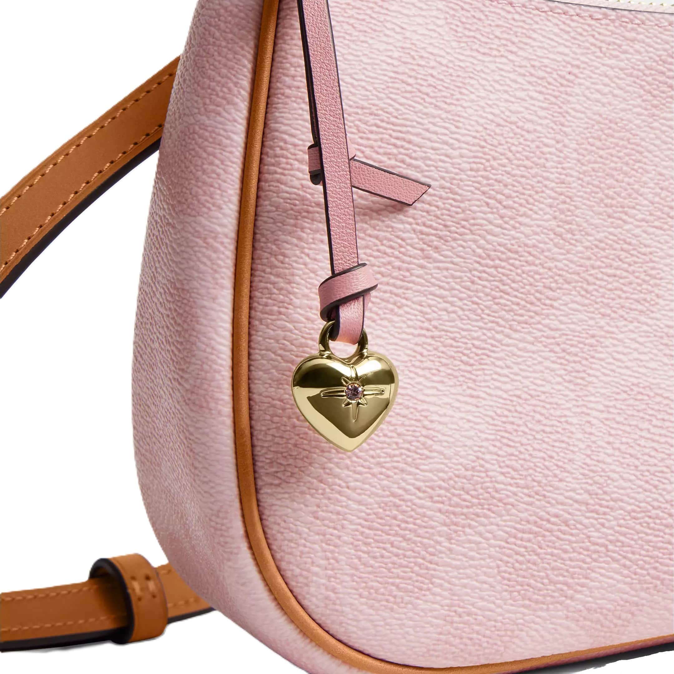 Túi nữ hồng Coach Teri Shoulder Bag In Signature Canvas With Charms Powder Pink CEA20 3