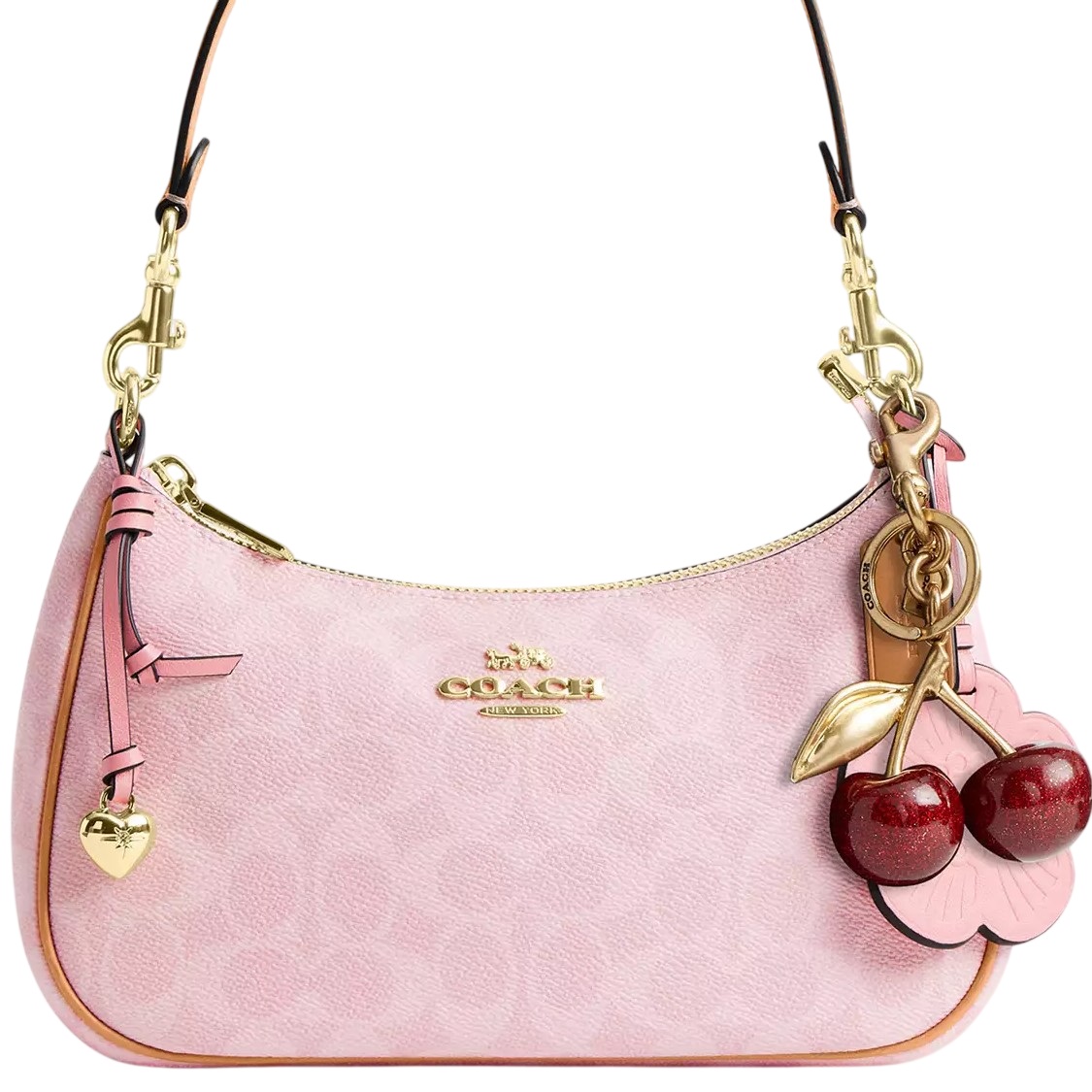 Túi nữ hồng Coach Teri Shoulder Bag In Signature Canvas With Charms Powder Pink CEA20 7