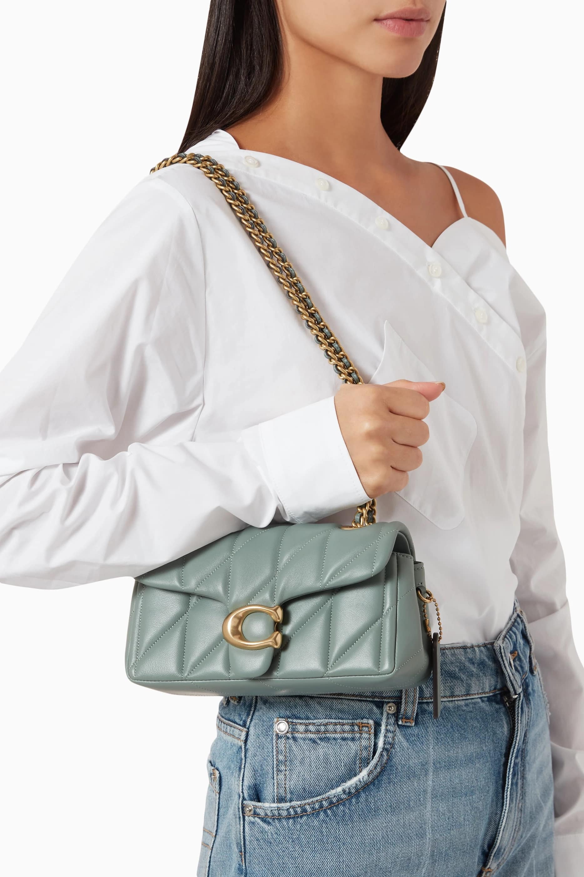 Túi đeo chéo Coach Tabby Shoulder Bag 20 With Pillow Quilting Nappa Leather Sage CP149 7