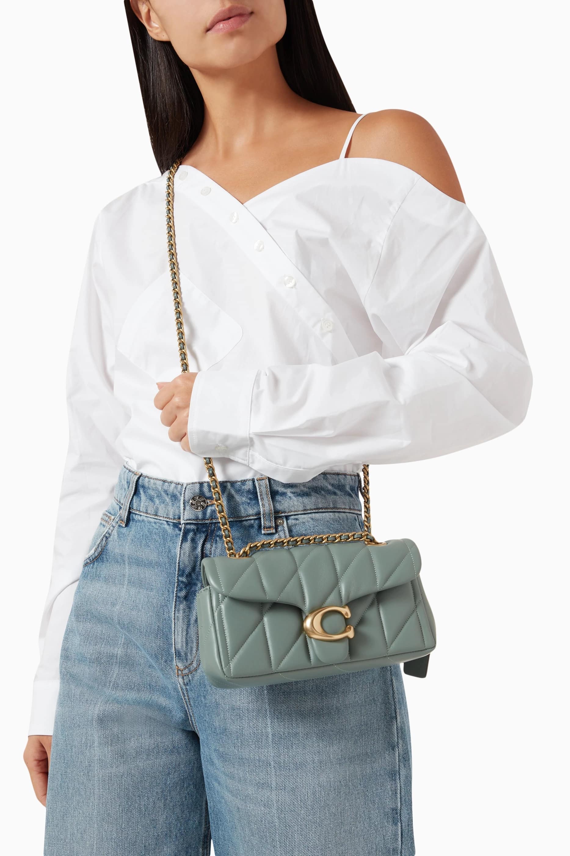 Túi đeo chéo Coach Tabby Shoulder Bag 20 With Pillow Quilting Nappa Leather Sage CP149 11