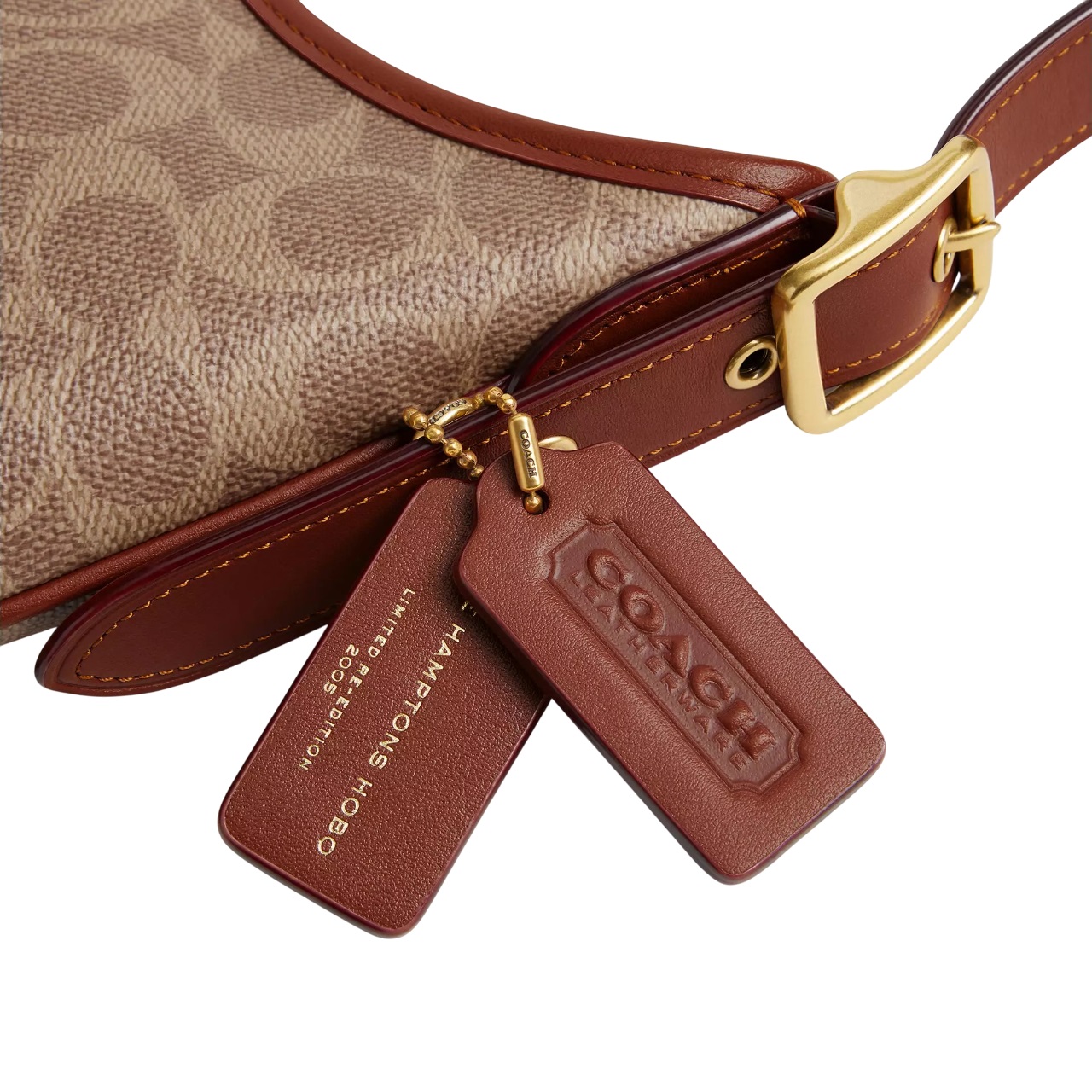 Túi nữ kẹp nách Coach Hamptons Hobo Bag In Signature Canvas Tan Caramel CY934 2