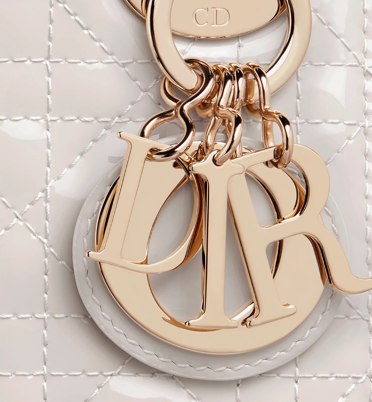 Túi xách Mini Lady Dior Bag Latte Patent Cannage Calfskin 3