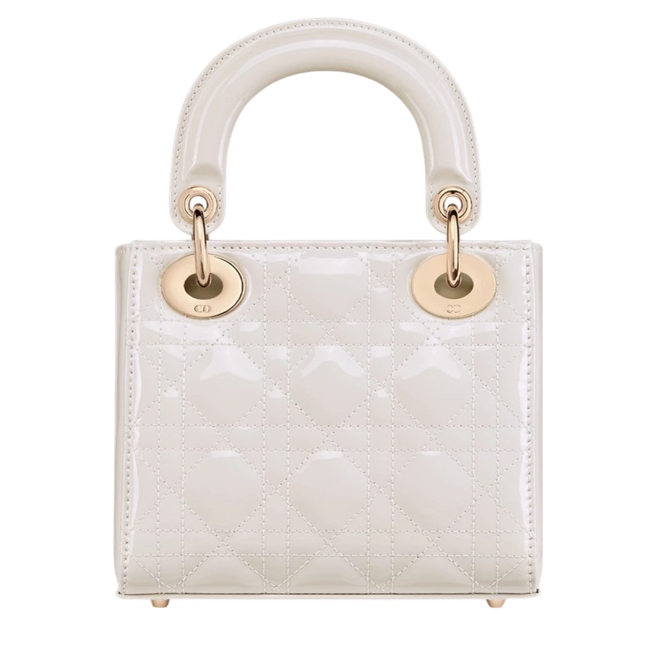 Túi xách Mini Lady Dior Bag Latte Patent Cannage Calfskin 4