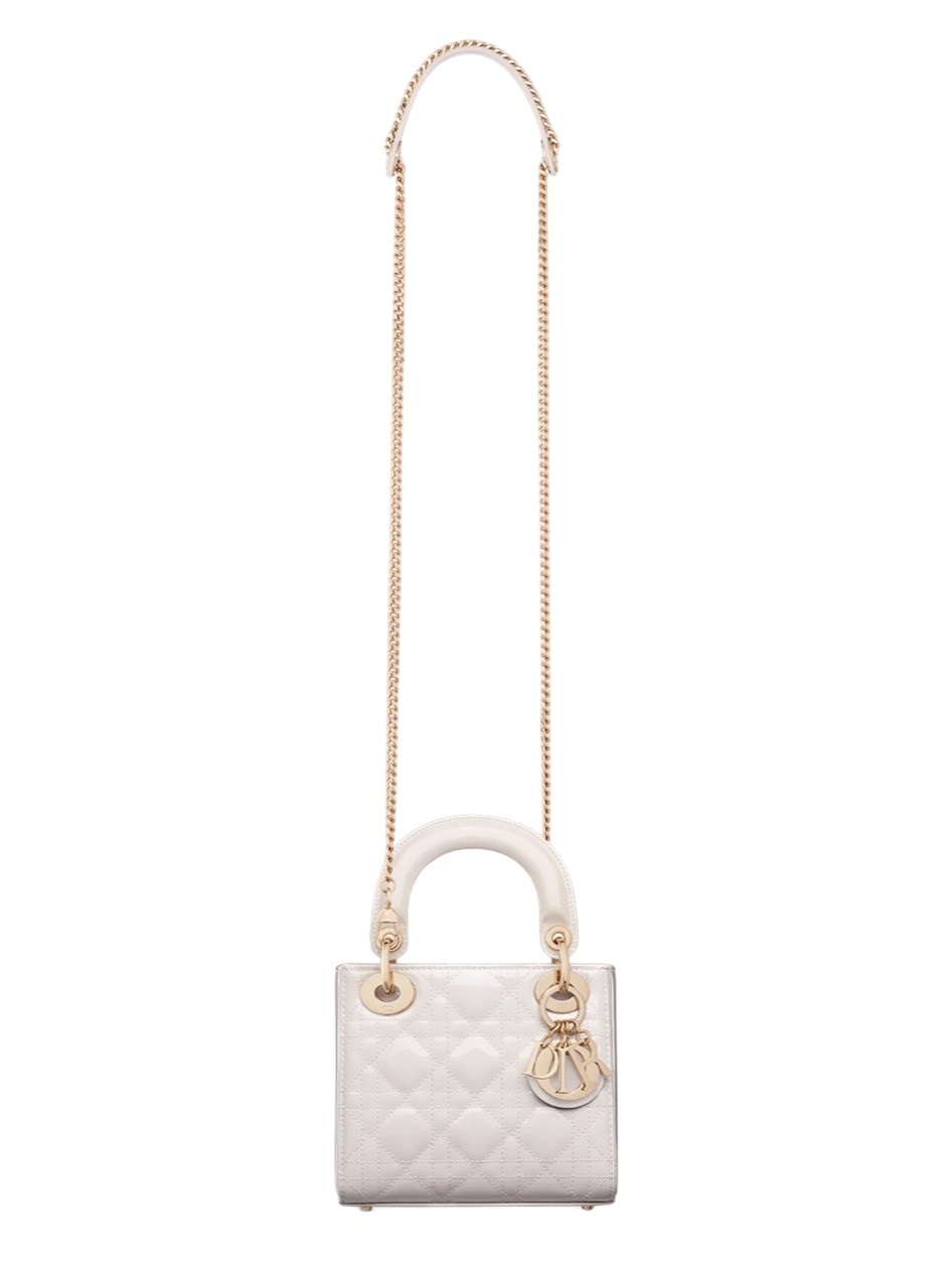 Túi xách Mini Lady Dior Bag Latte Patent Cannage Calfskin 1