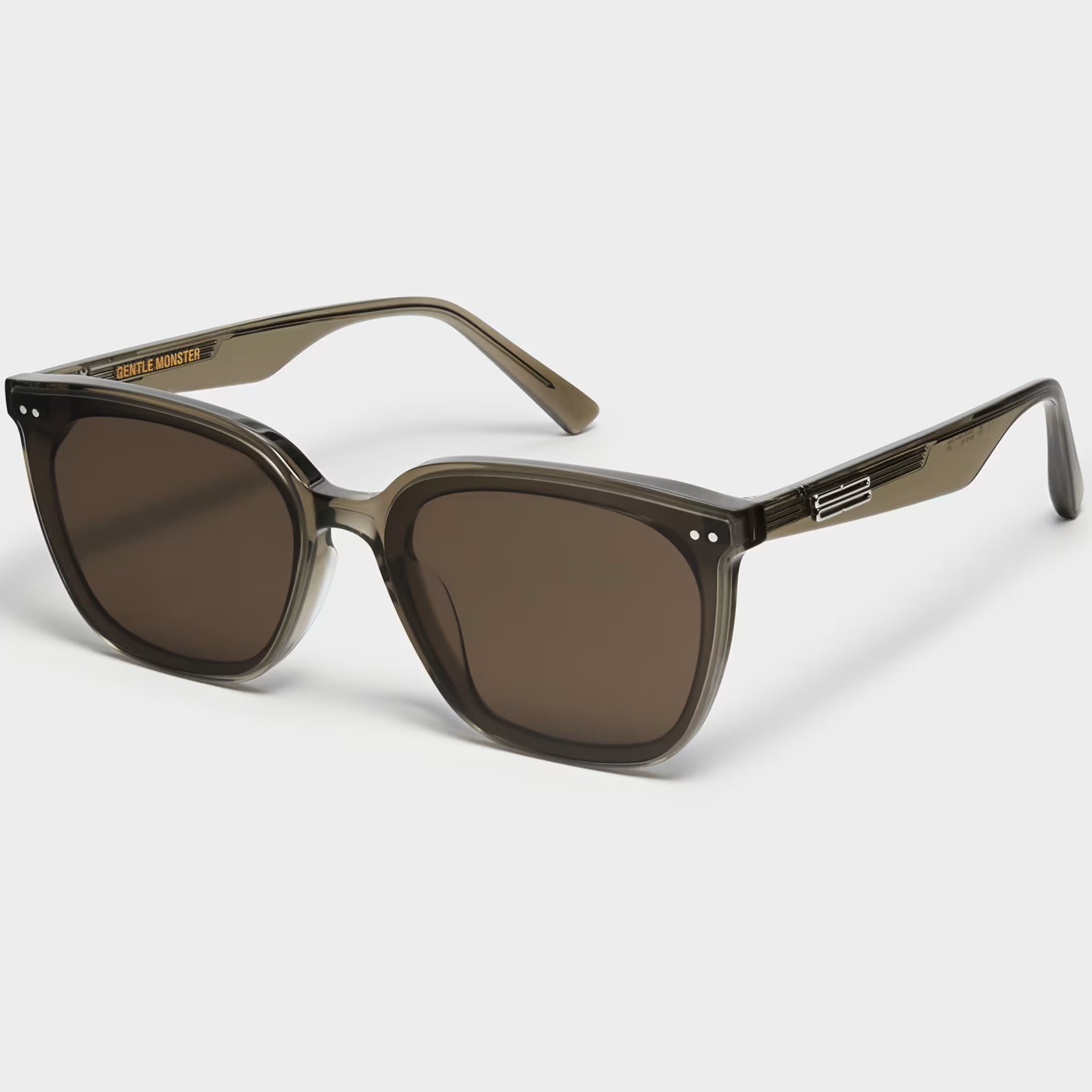 KÍNH MÁT GENTLE MONSTER HEIZER KC6 KHAKI LENSES SQUARE SHAPE TRANSLUCENT KHAKI ACETATE FRAME 4