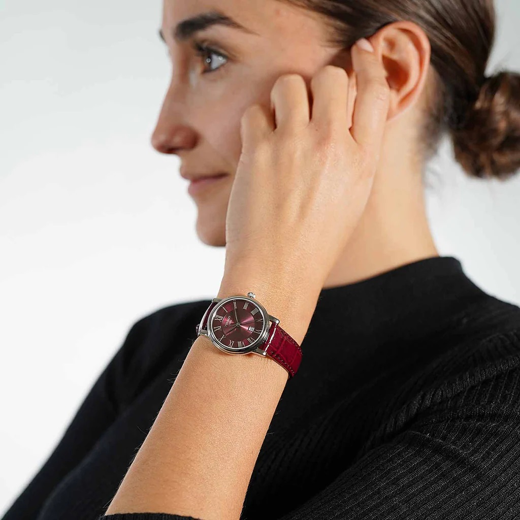 Đồng Hồ đeo tay Nữ Tissot Carson Premium Lady Maroon Dial Maroon Leather Strap Watch For Women T122.210.16.373.00 3