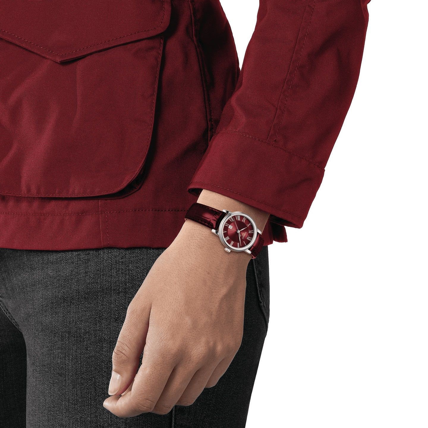 Đồng Hồ đeo tay Nữ Tissot Carson Premium Lady Maroon Dial Maroon Leather Strap Watch For Women T122.210.16.373.00 8