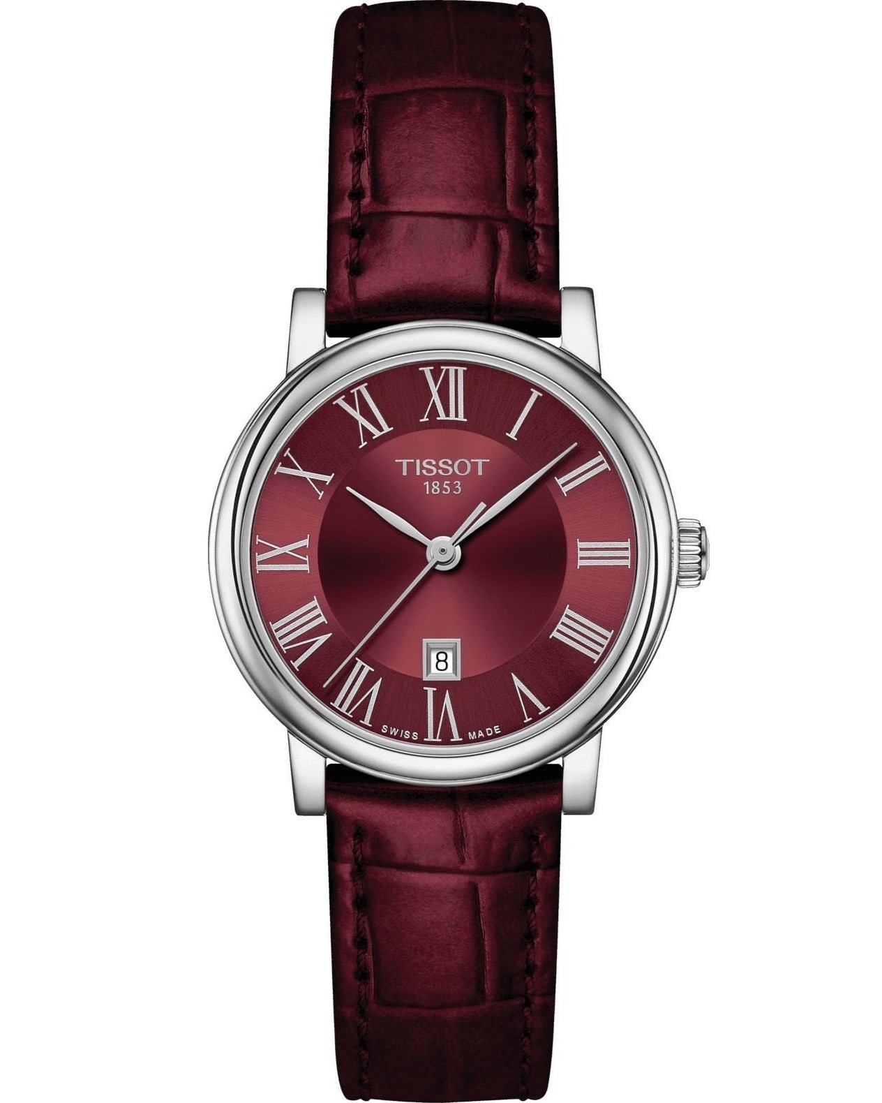 Đồng Hồ đeo tay Nữ Tissot Carson Premium Lady Maroon Dial Maroon Leather Strap Watch For Women T122.210.16.373.00 10
