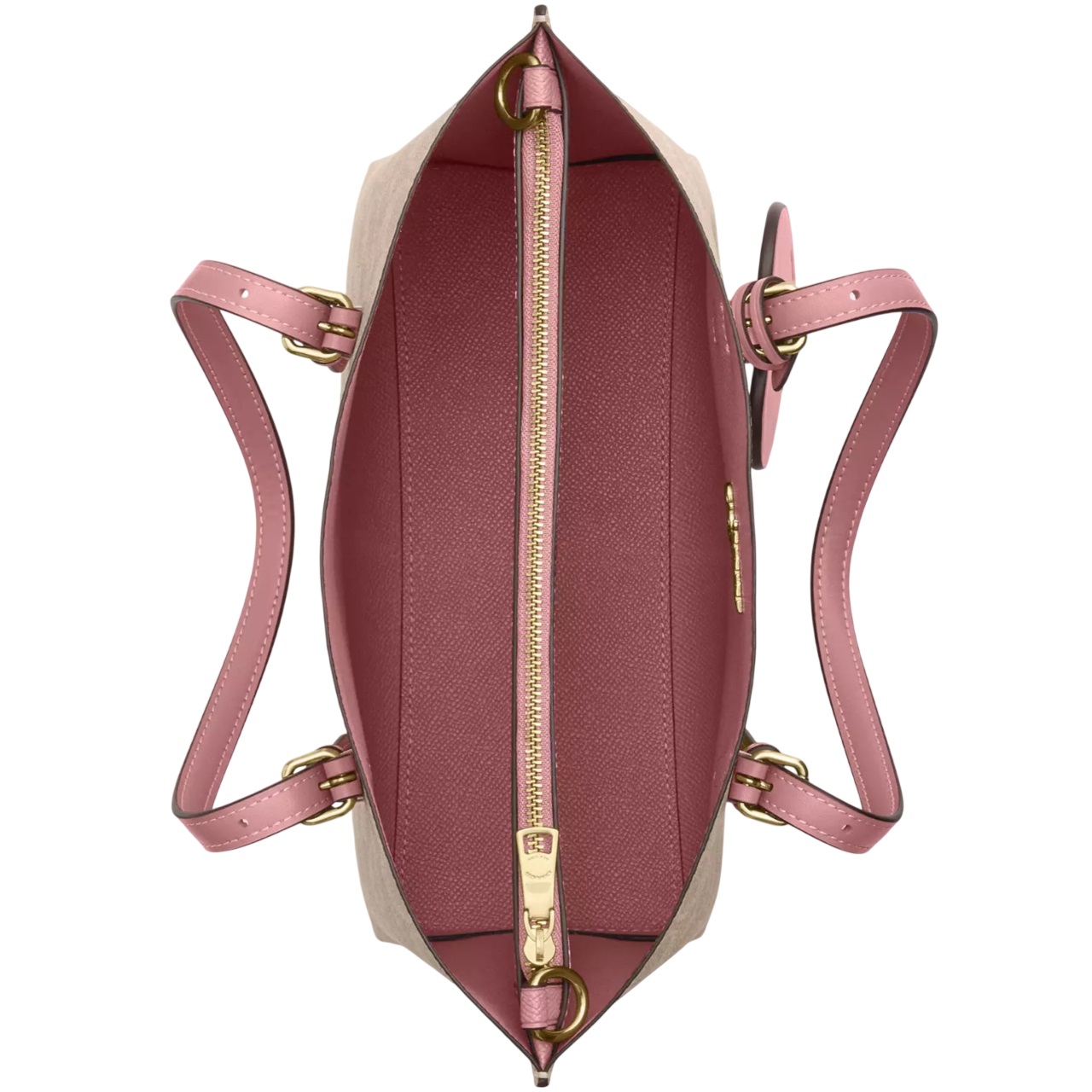 Túi xách Coach Mollie Tote Bag 25 In Signature Canvas With Heart Charm Sand Peony CDF03 1