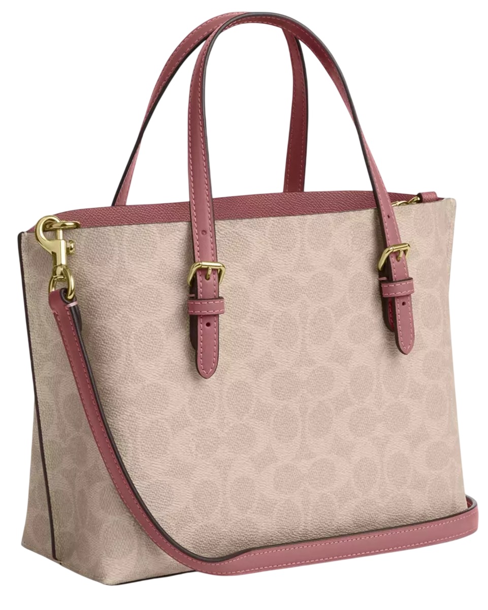 Túi xách Coach Mollie Tote Bag 25 In Signature Canvas With Heart Charm Sand Peony CDF03 7