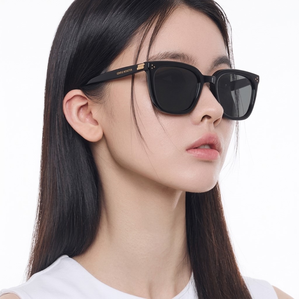 Mắt kính Gentle Monster Bloomo 01 Classic Square Black Lenses Sunglasses in Black Acetate Frame 6