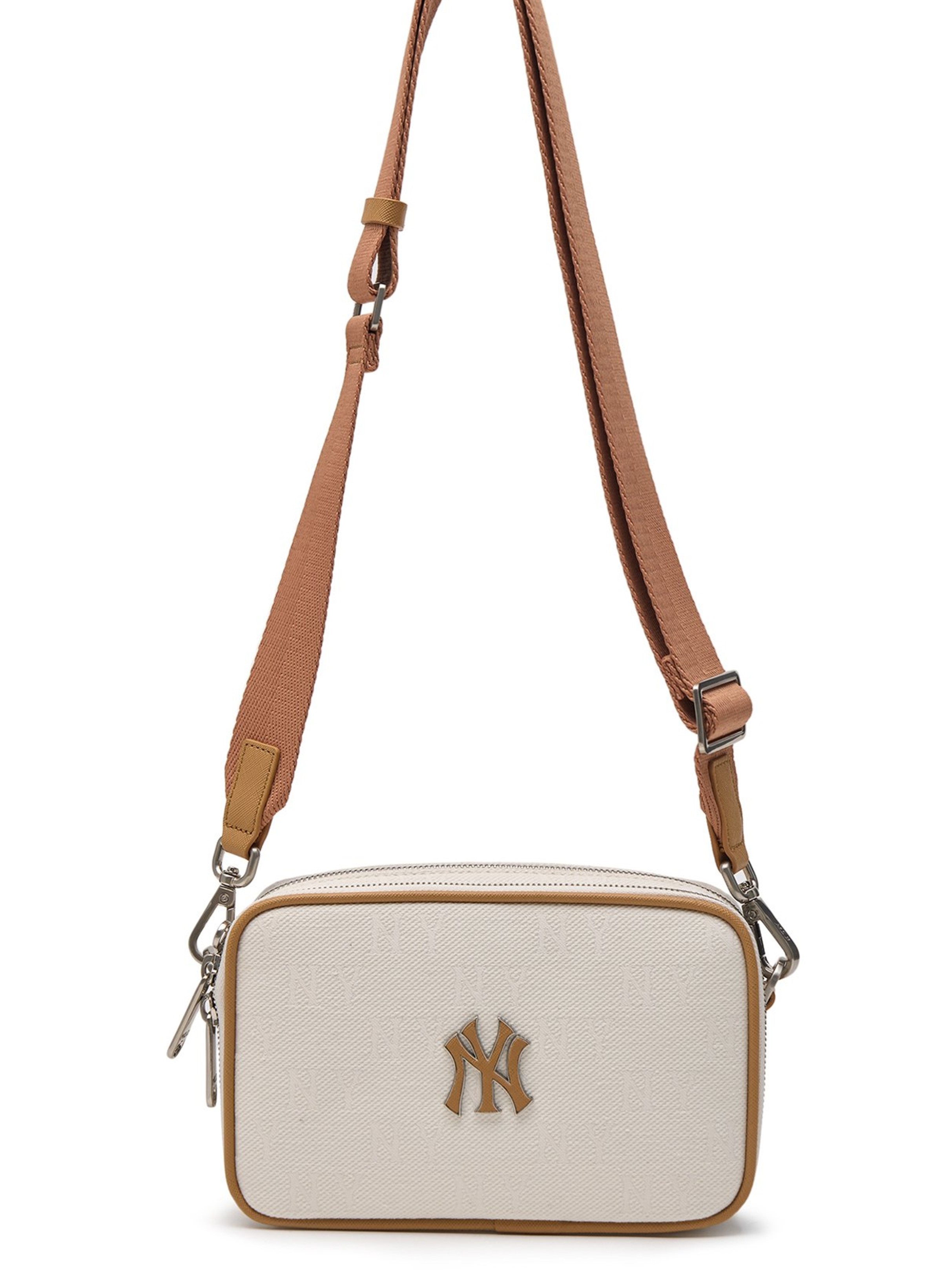 Túi Đeo Chéo màu kem MLB Classic Monogram Jacquard Mini Crossbody New York Yankees 3ACRS014N-50CRD 1