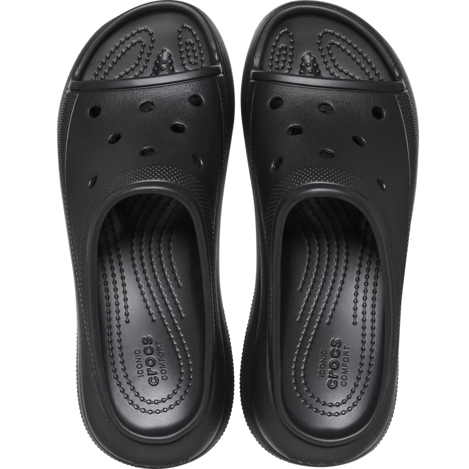 Dép Quai Ngang đế cao Crocs Classic Crush Slide Black 208731 4