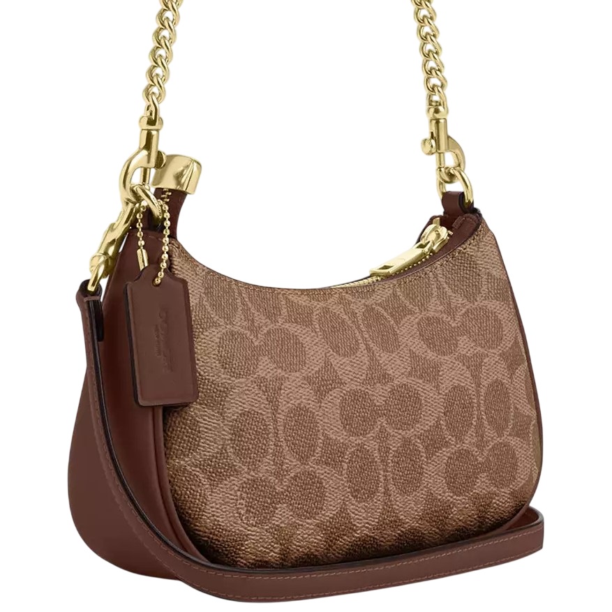 Túi đeo chéo Coach Teri Mini Crossbody Bag In Signature Canvas Brown CW323 2