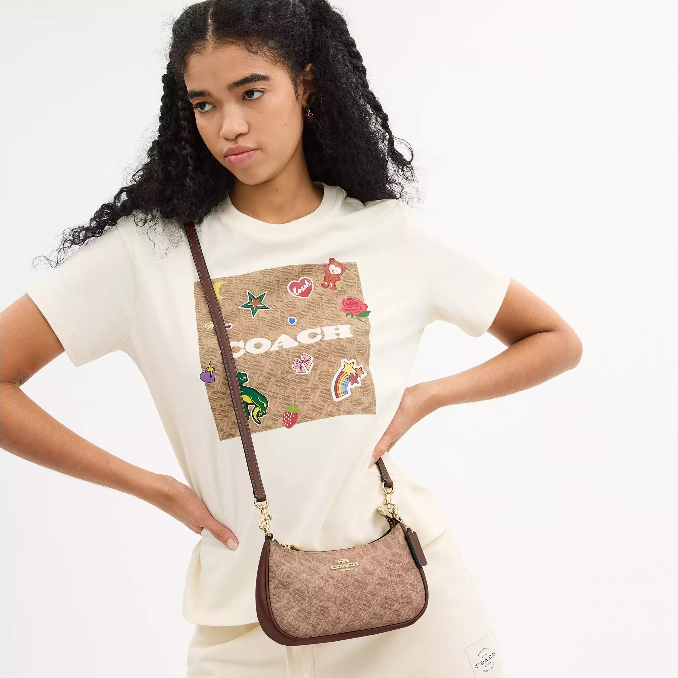 Túi đeo chéo Coach Teri Mini Crossbody Bag In Signature Canvas Brown CW323 8