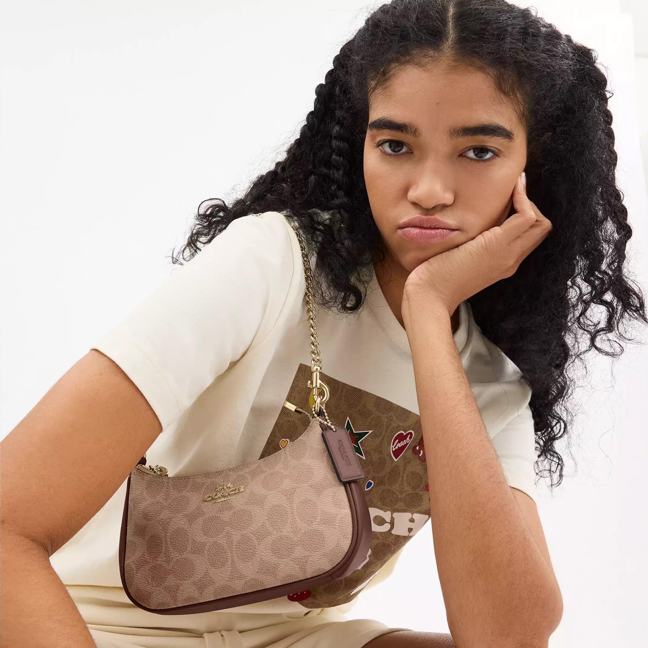 Túi đeo chéo Coach Teri Mini Crossbody Bag In Signature Canvas Brown CW323 9
