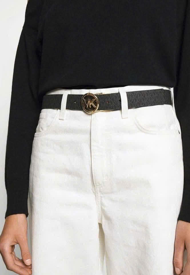Thắt lưng Michael Kors Round Logo Reversible Signature Logo Belt 3