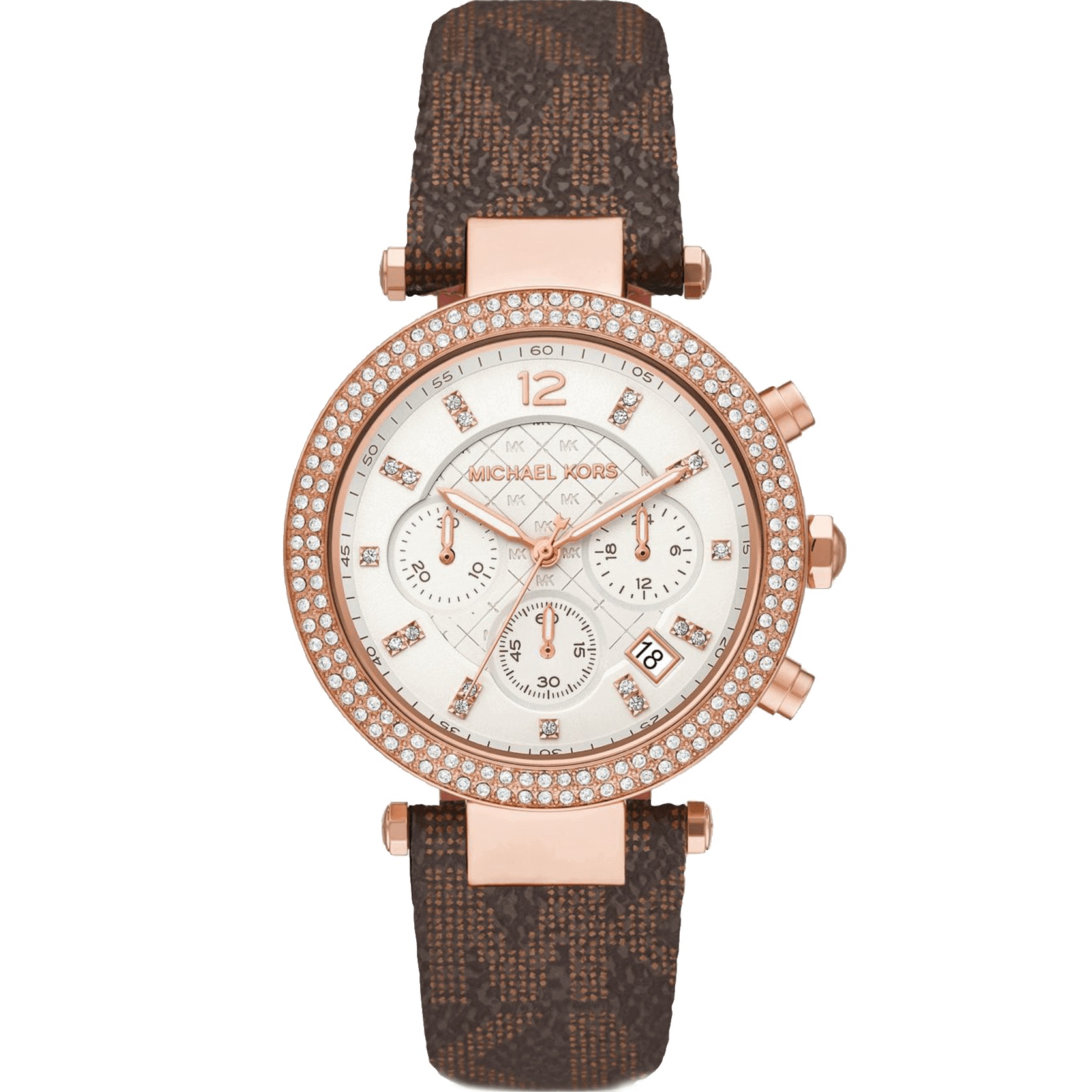 Đồng hồ nữ đeo tay Michael Kors Parker Chronograph Quartz Crystal White Dial Ladies Watch MK6917 1