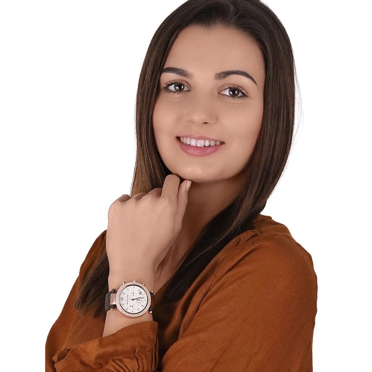 Đồng hồ nữ đeo tay Michael Kors Parker Chronograph Quartz Crystal White Dial Ladies Watch MK6917 12