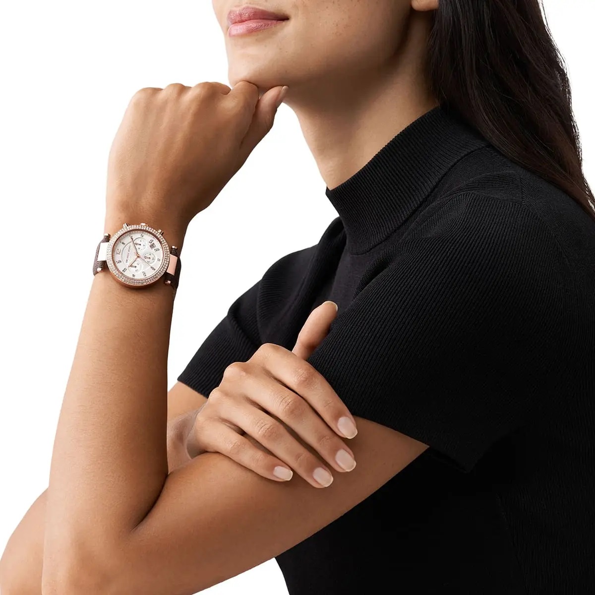 Đồng hồ nữ đeo tay Michael Kors Parker Chronograph Quartz Crystal White Dial Ladies Watch MK6917 13