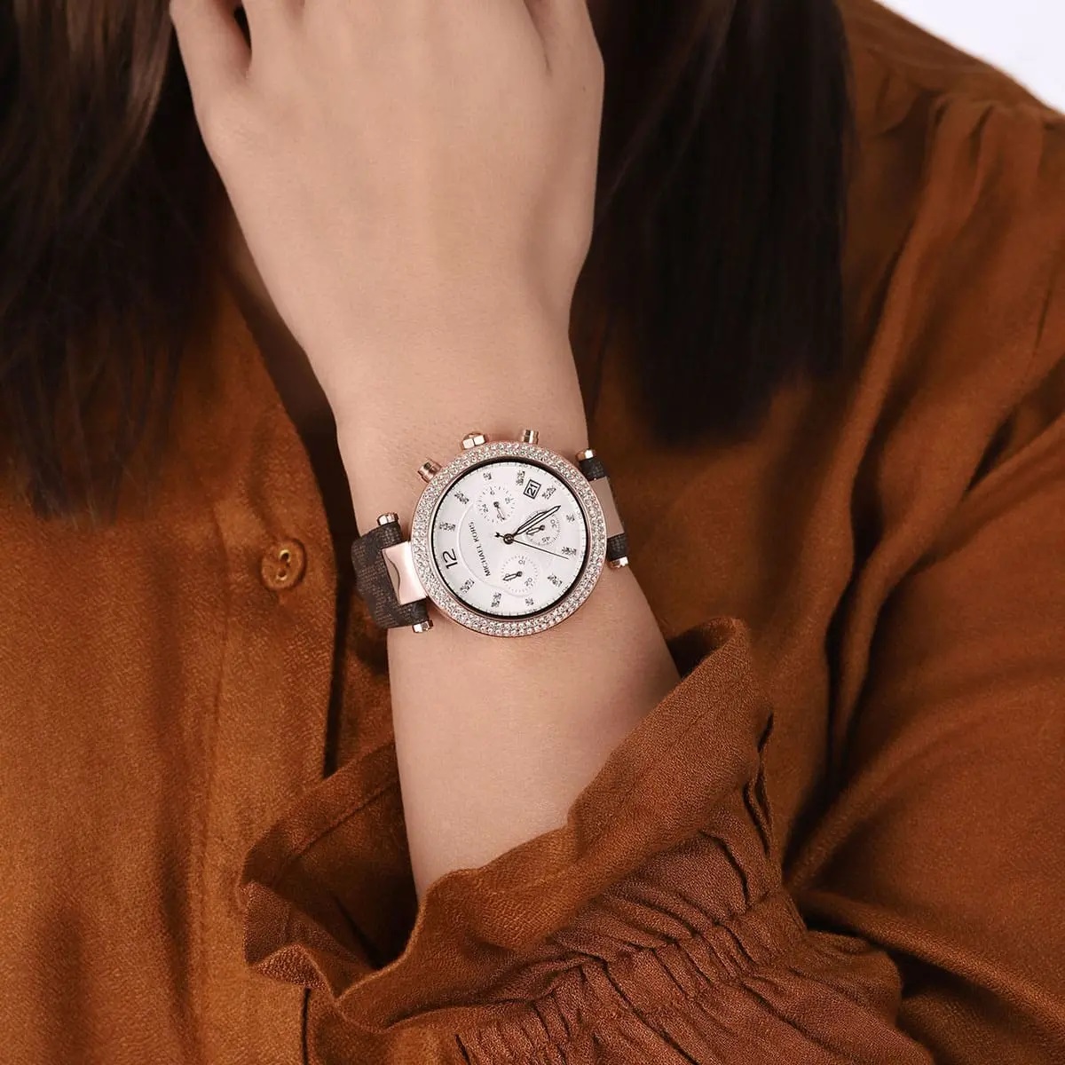 Đồng hồ nữ đeo tay Michael Kors Parker Chronograph Quartz Crystal White Dial Ladies Watch MK6917 16