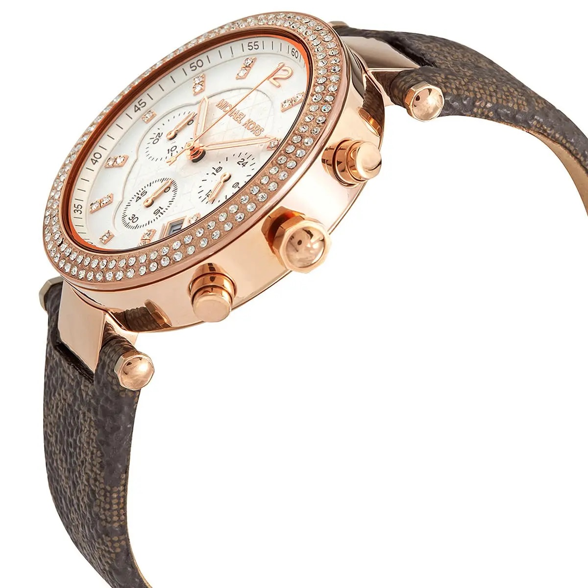 Đồng hồ nữ đeo tay Michael Kors Parker Chronograph Quartz Crystal White Dial Ladies Watch MK6917 17
