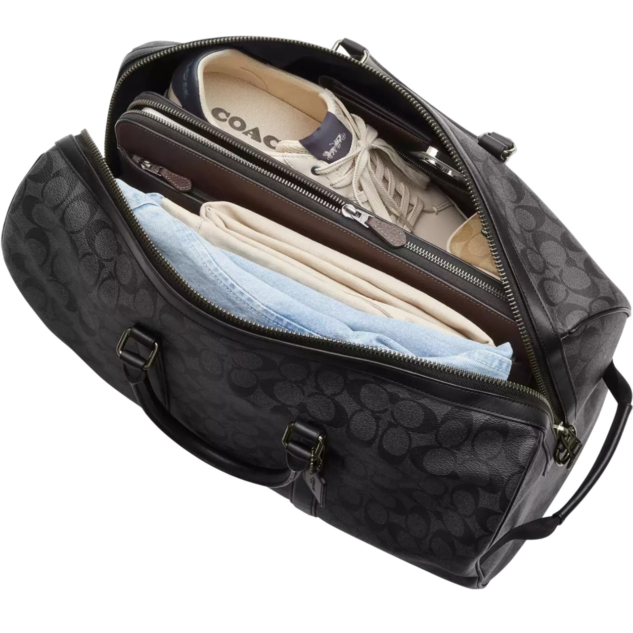 Túi du lịch Coach Venturer Bag In Maxi Signature Canvas With Patches Grey Multi CCG42 2