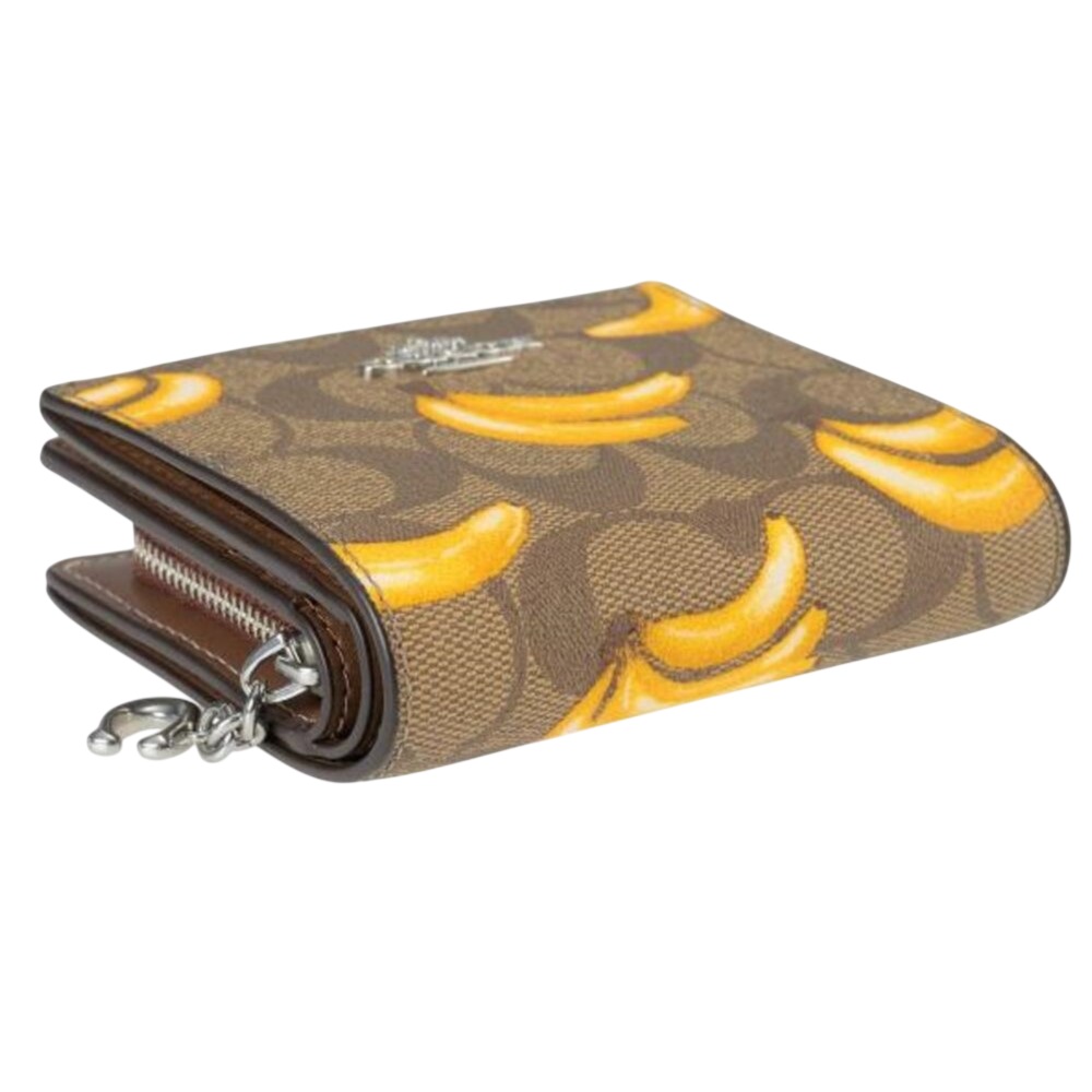 Ví ngắn nữ cầm tay Coach Snap Wallet Signature Canvas Banana Print CR942 1