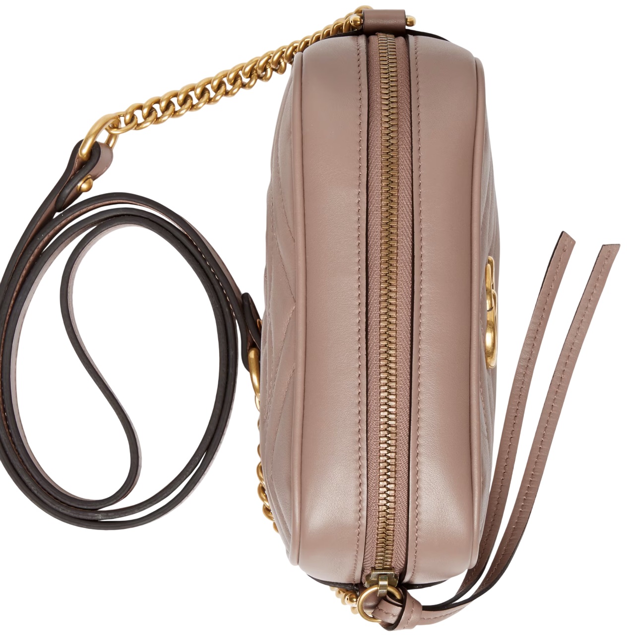 Túi đeo chéo Gucci GG Marmont Mini Shoulder Bag Dusty Pink Matelassé Chevron Leather With GG On The Back 3