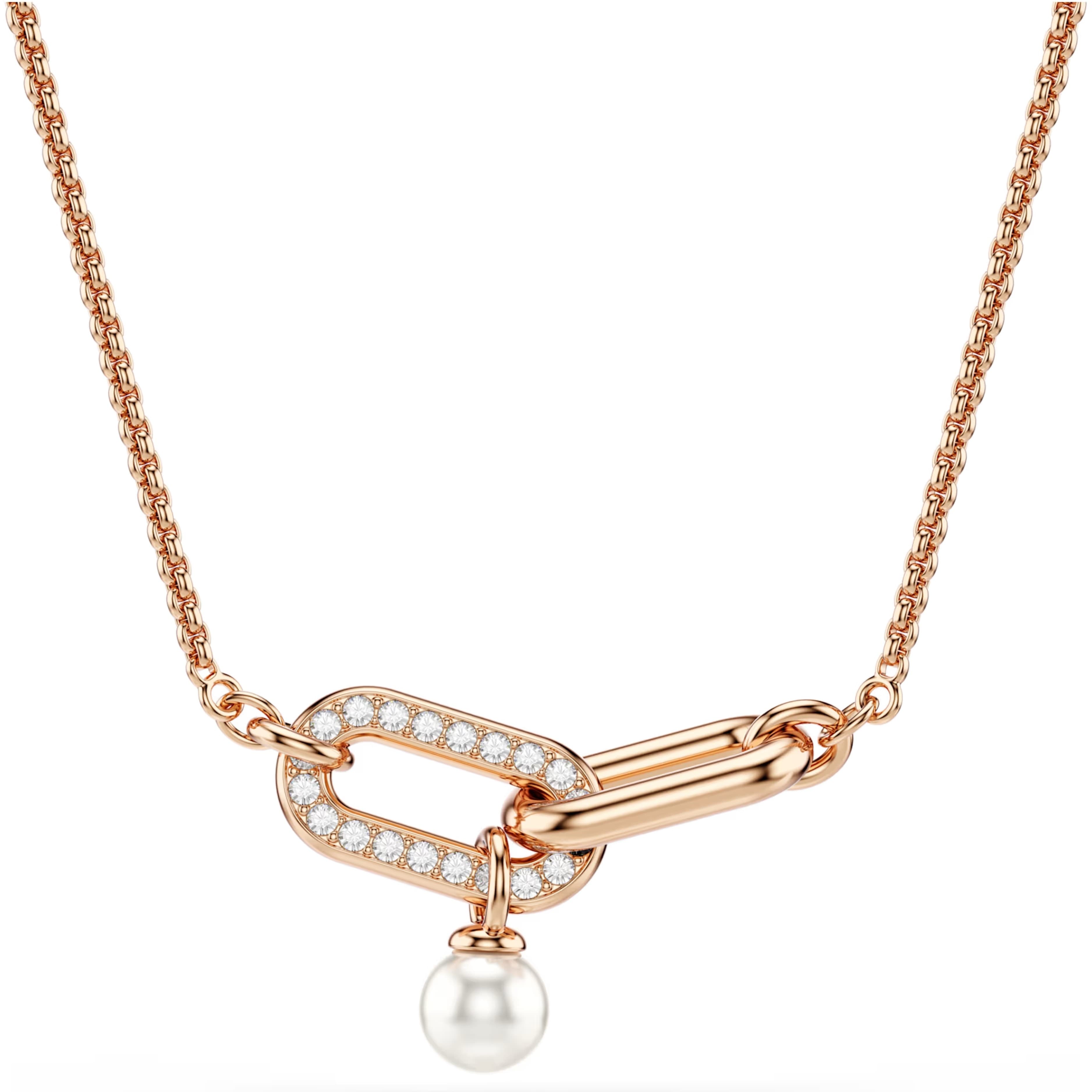 Dây chuyền nữ Swarovski Constella Pendant Crystal Pearl Round Cut White Rose Gold-tone Plated 5728589 1