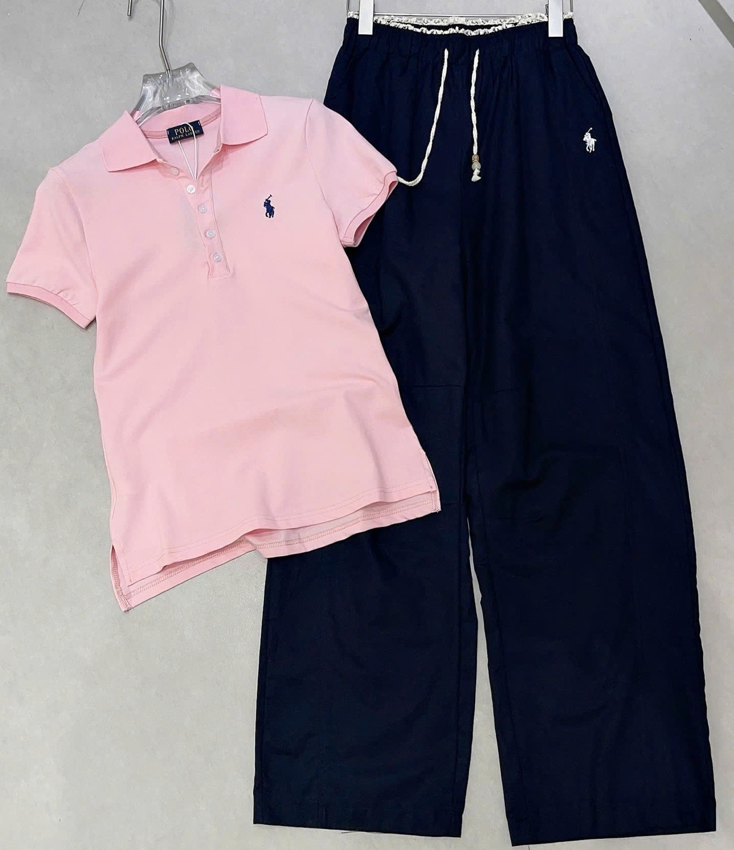 Combo áo hồng tay ngắn quần dài nữ Polo 8