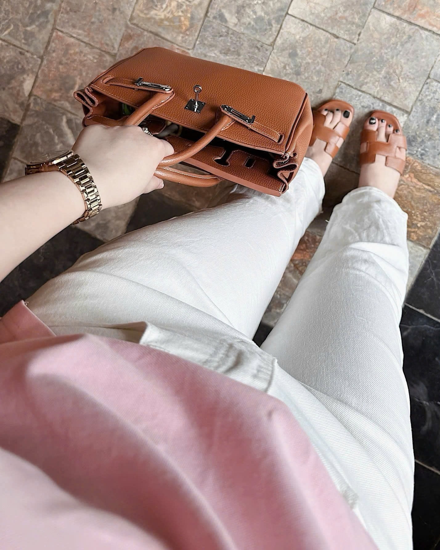 Combo áo hồng tay ngắn quần dài nữ Polo 6