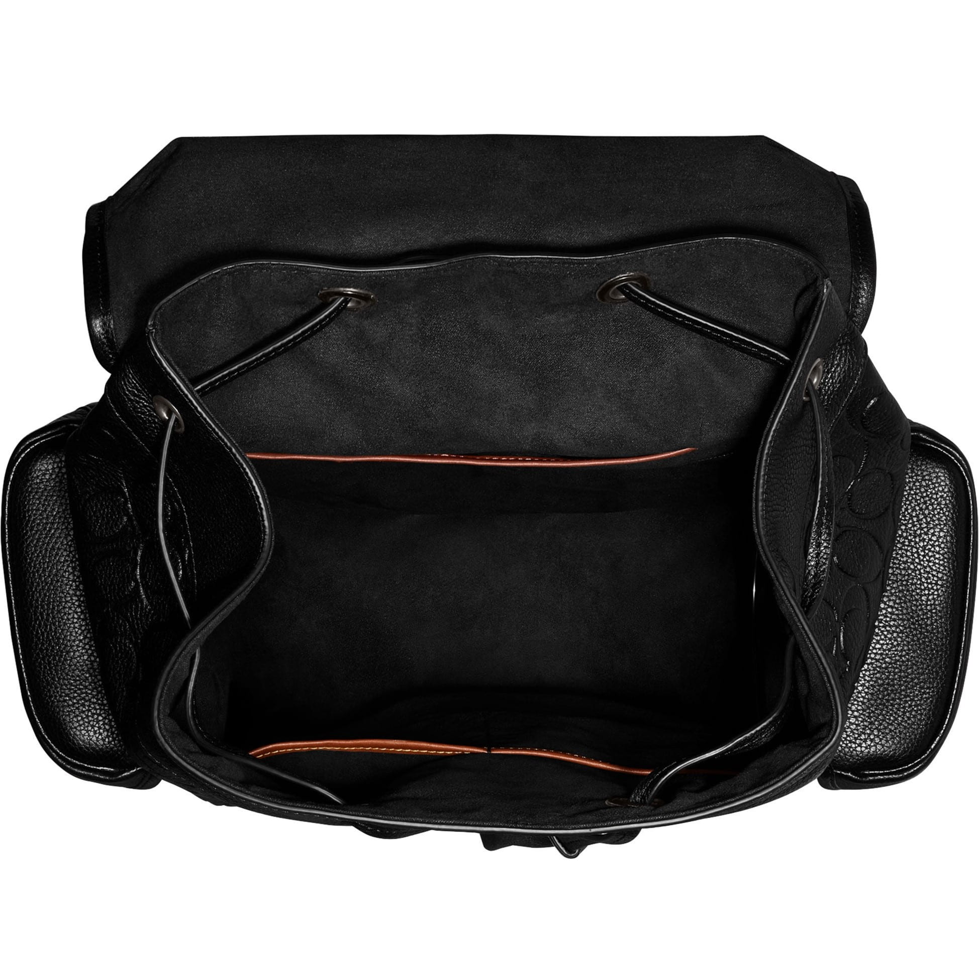 Ba lô Coach Hitch Backpack In Signature Leather Black CH767 1