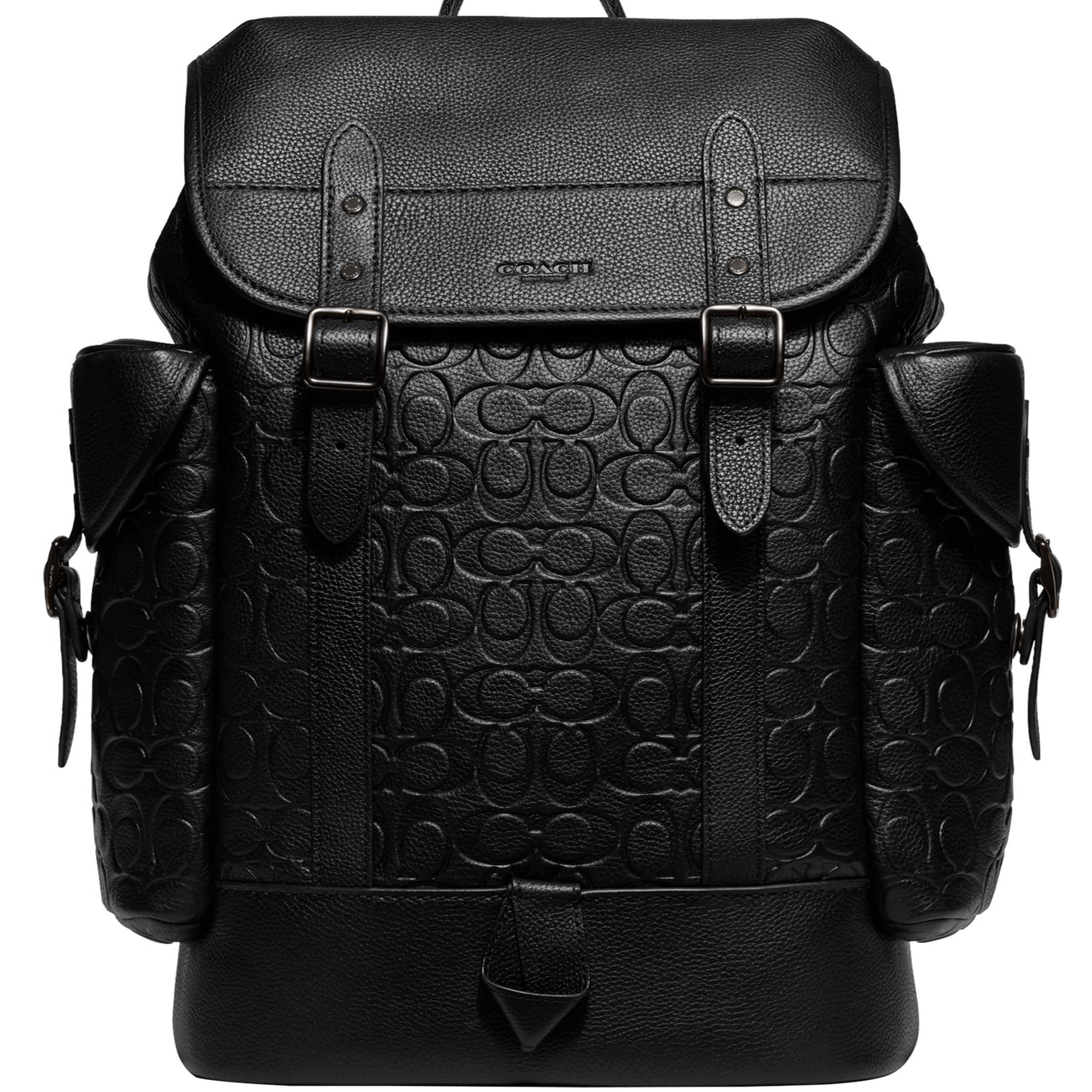 Ba lô Coach Hitch Backpack In Signature Leather Black CH767 2