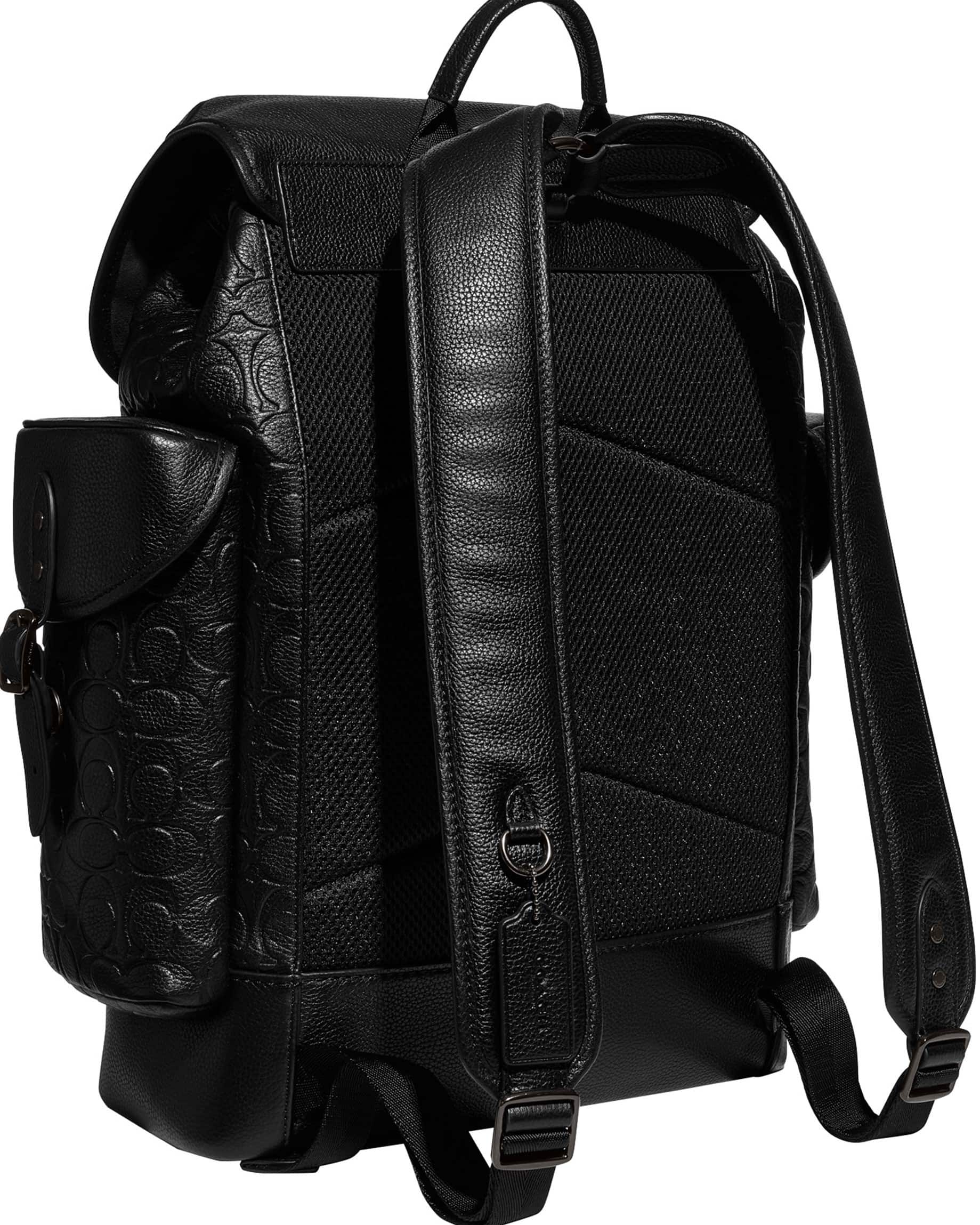 Ba lô Coach Hitch Backpack In Signature Leather Black CH767 4