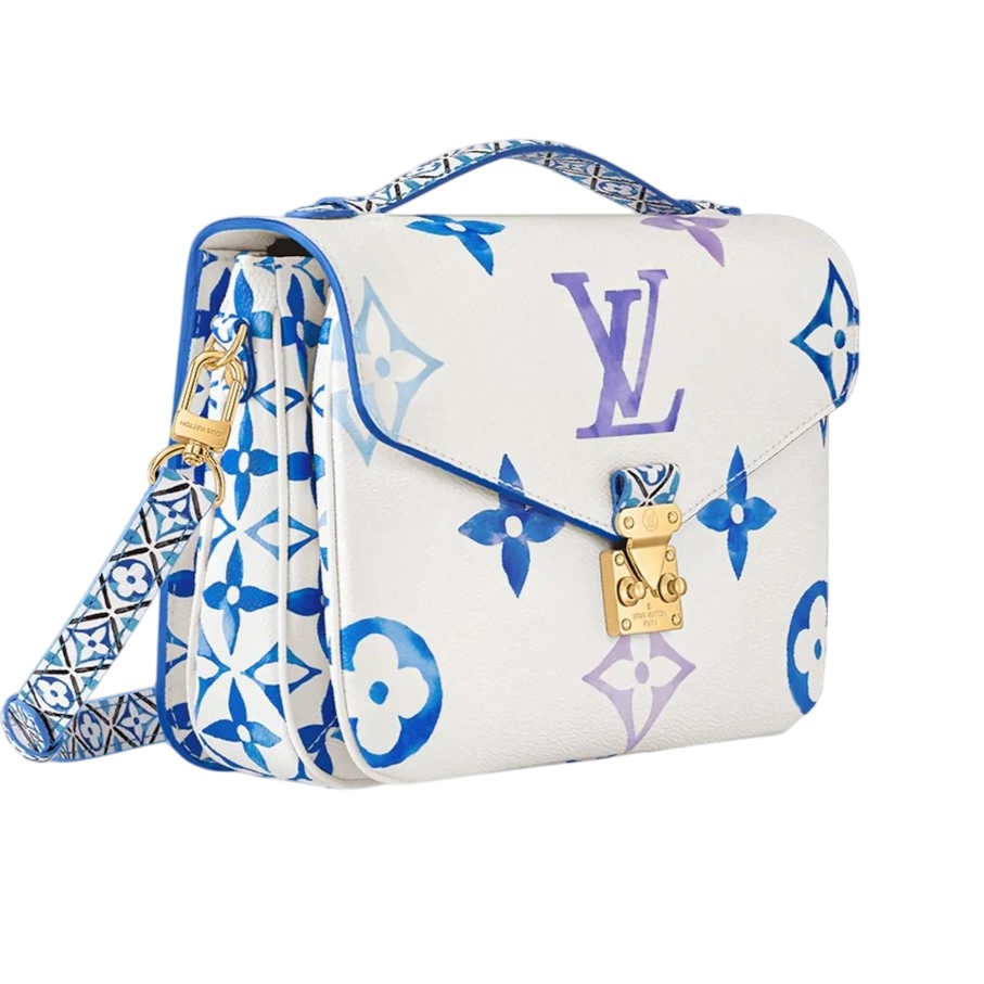 Túi xách Louis Vuitton White Monogram Giant By The Pool Pochette Metis Blue 1