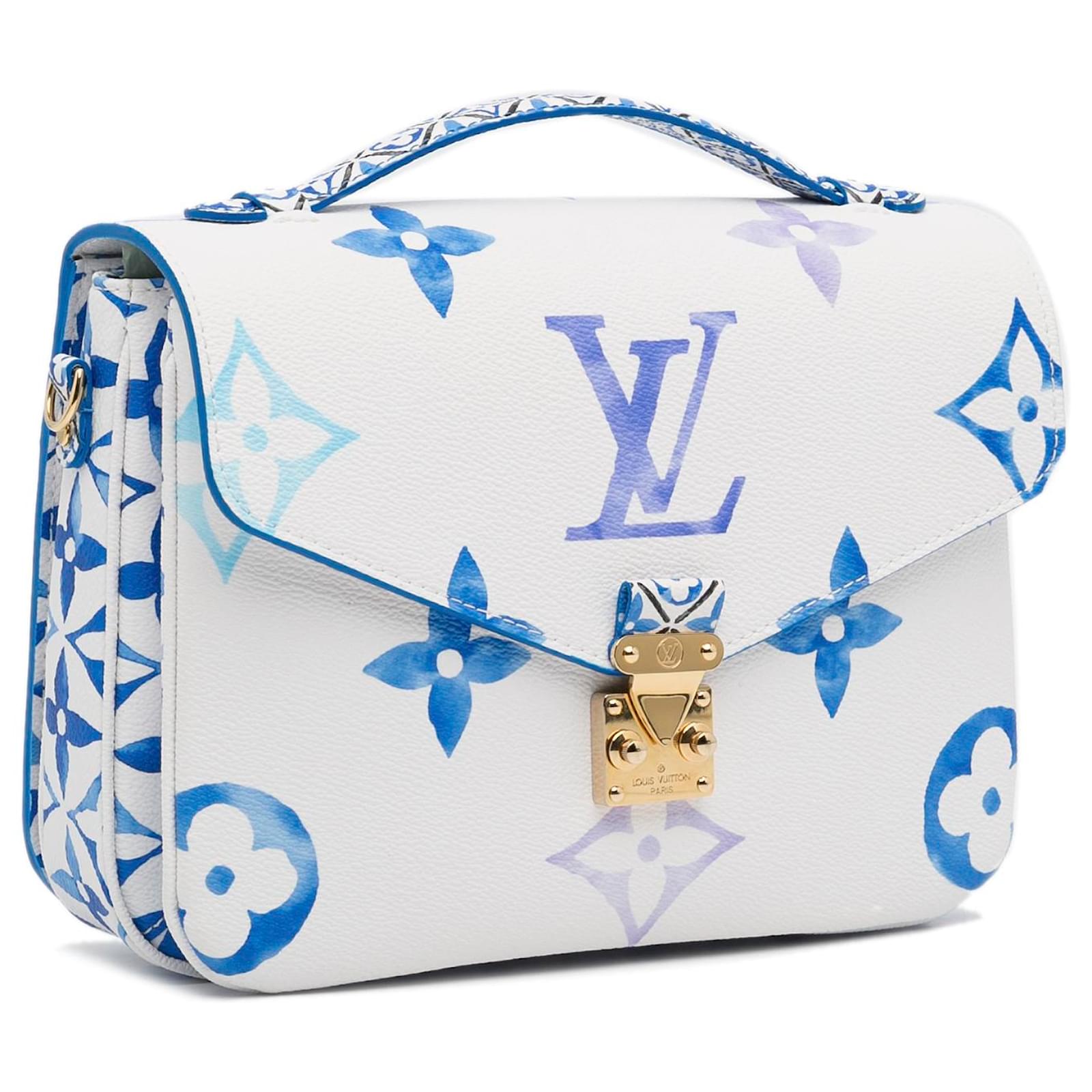 Túi xách Louis Vuitton White Monogram Giant By The Pool Pochette Metis Blue 2