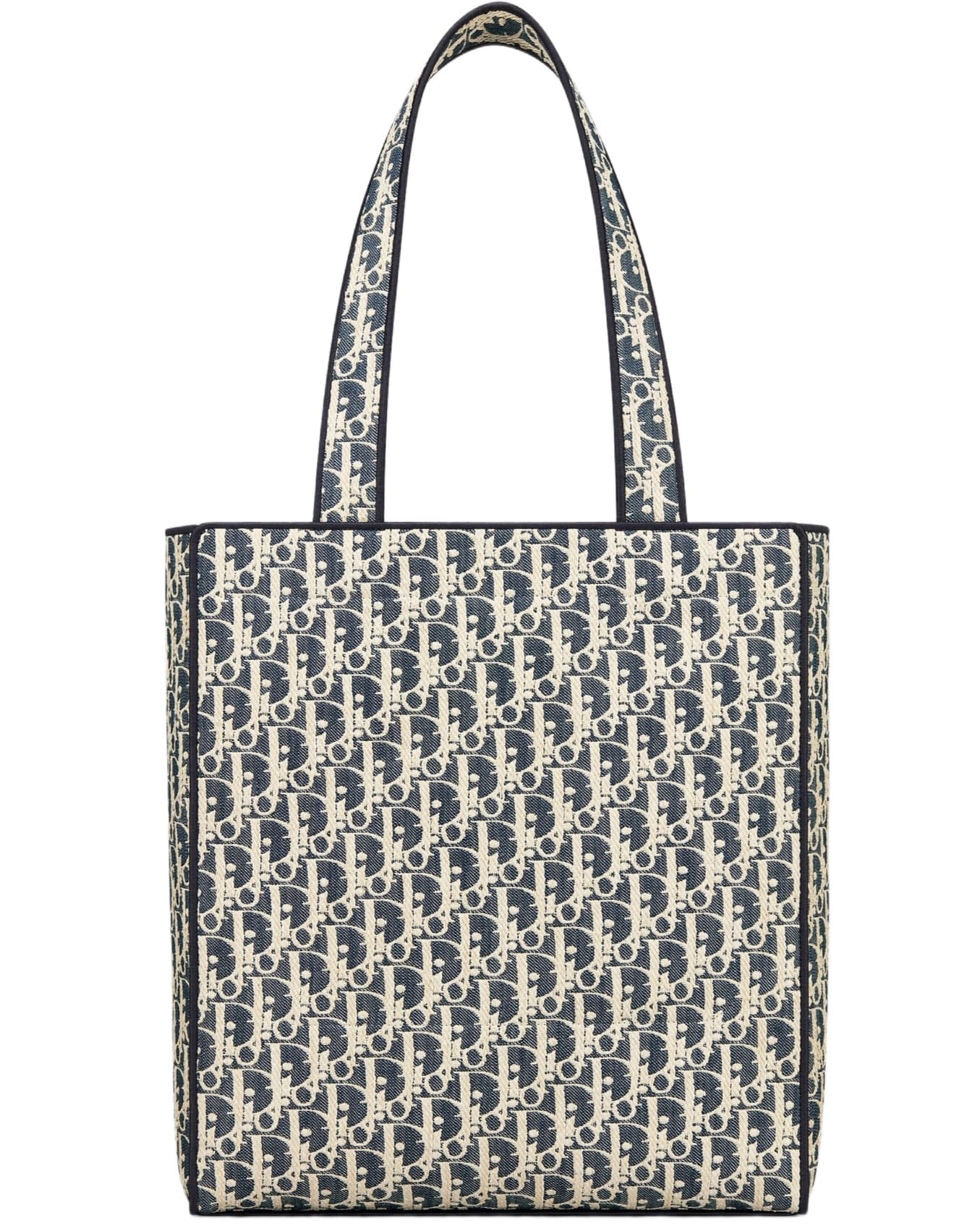 Túi xách Dior Blue and Beige Raffia-Effect Dior Oblique Denim Tote Bag 6