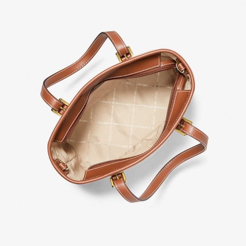 Túi xách Michael Kors Mini tout-bag Jet Set Travel from the canvas Brown 2