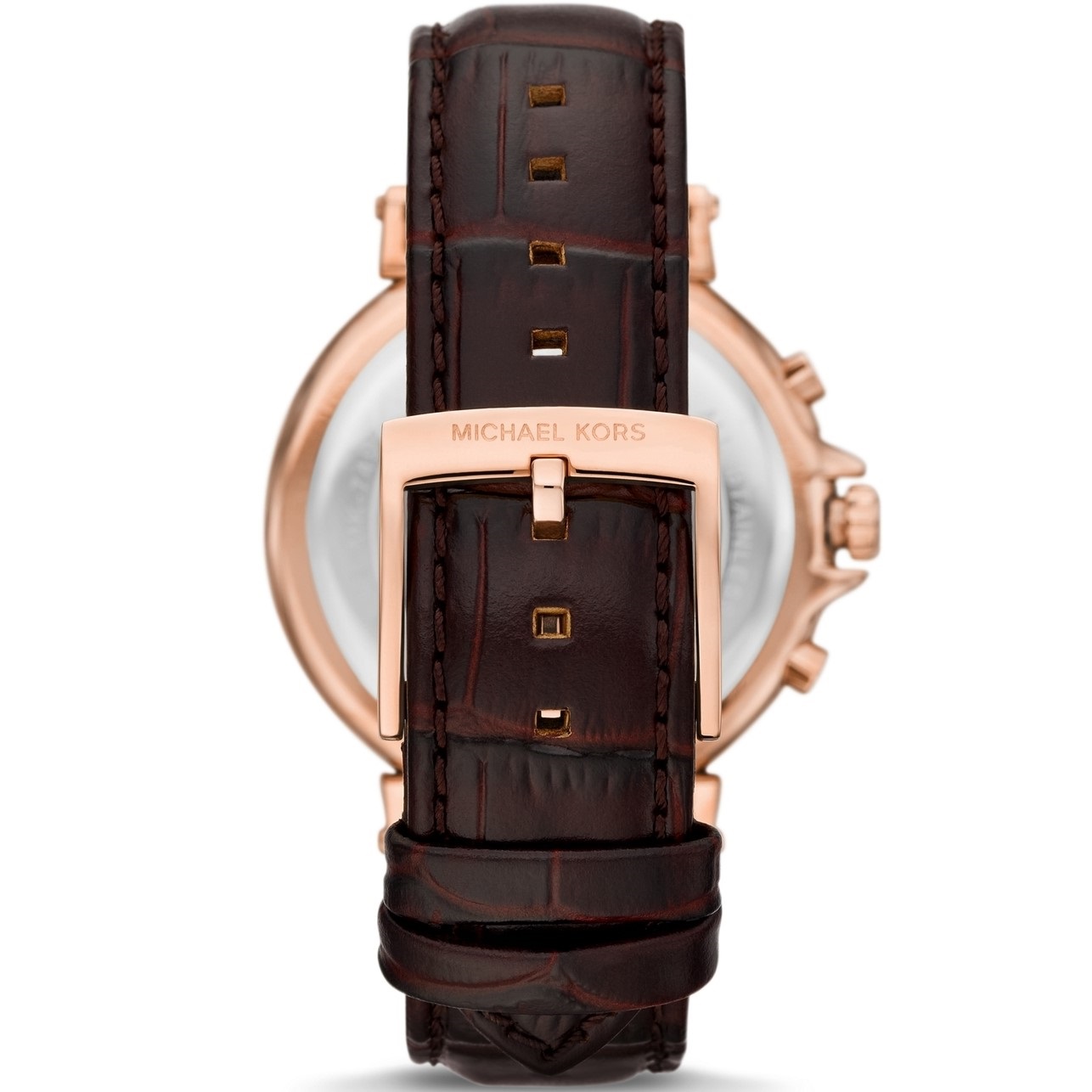 Đồng hồ đeo tay nữ Michael Kors Maren Rose Gold-Tone and Crocodile Embossed Leather Watch MK7497 1