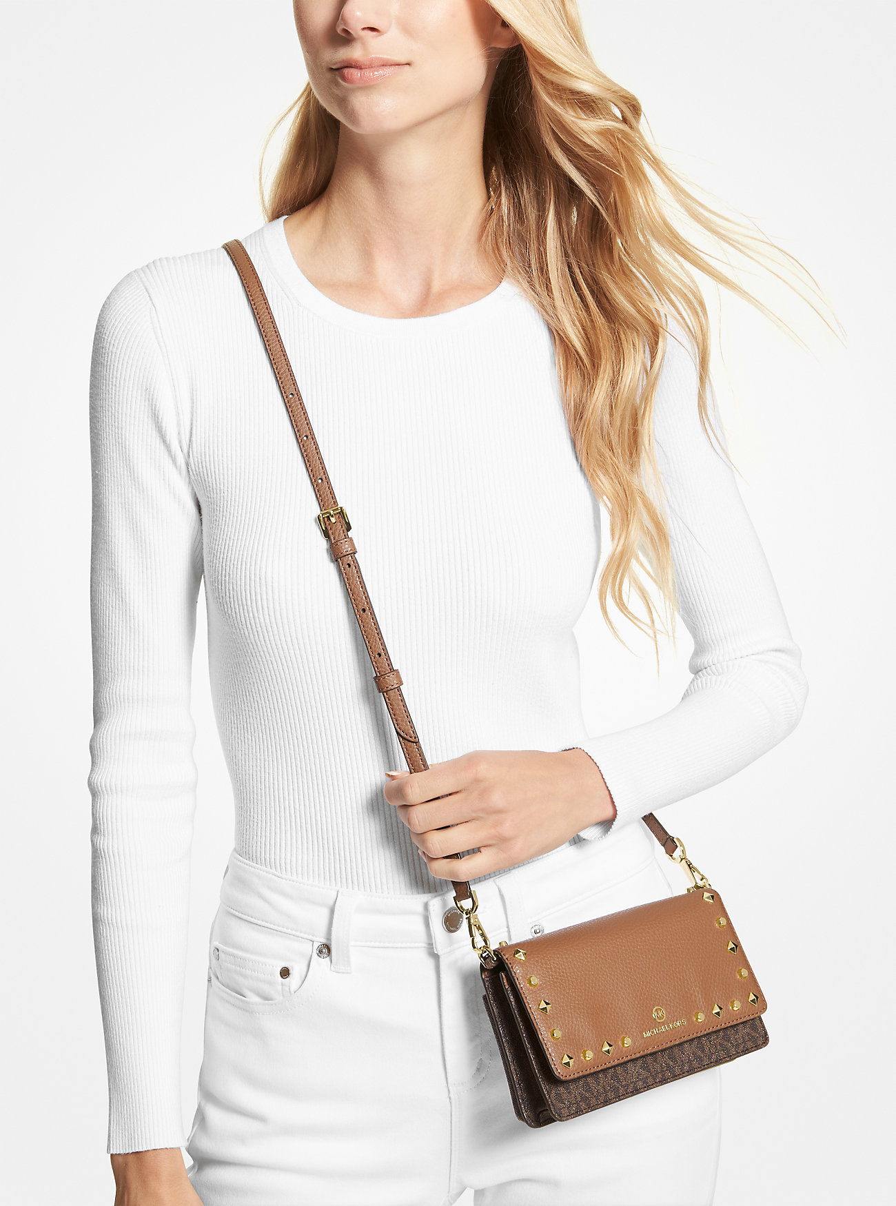 Túi đeo chéo Michael Kors Jet Set Small Crossbody Bag For Smartphone With Buttons and Logo 32H1GT9C5B 1