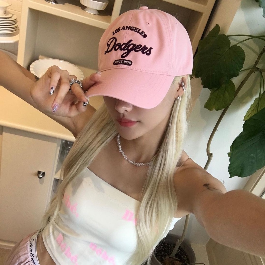 Nón kết MLB Varsity Lettering Ball Cap Los Angeles Dodgers Peach 3ACPL033N-07PCS 1