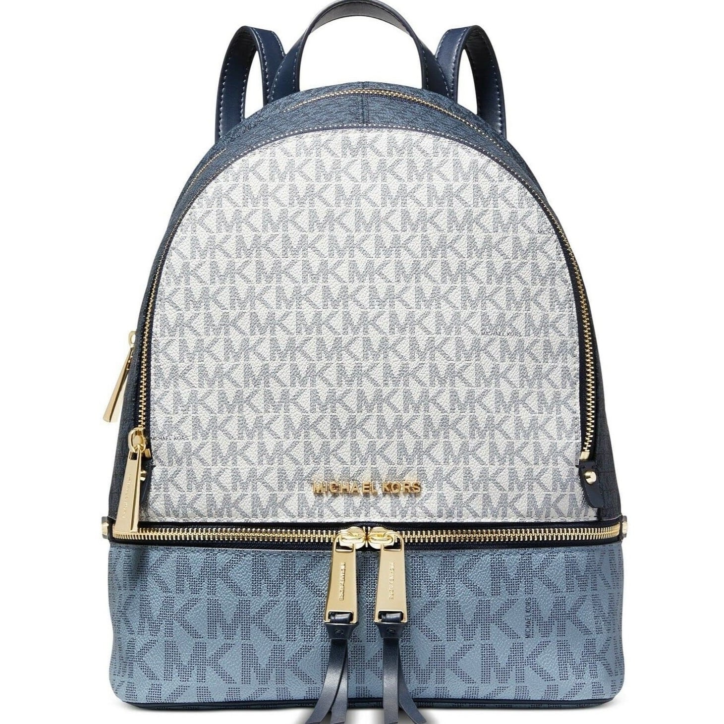Ba lô MK Michael Kors Rhea Zip Medium Monogram Backpack Blue 1